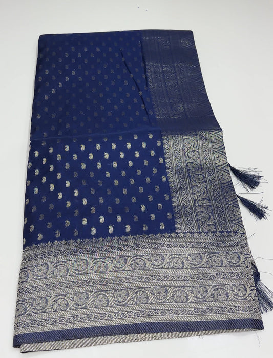 SEMI BANARASI SAREES - IHA 27348