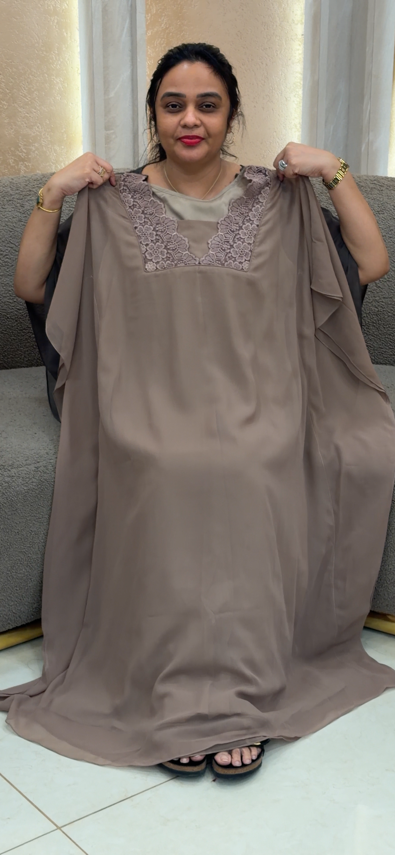 IHA'S IN-HOUSE FAUX GEORGETTE KAFTAN TOPS - IHA 35002