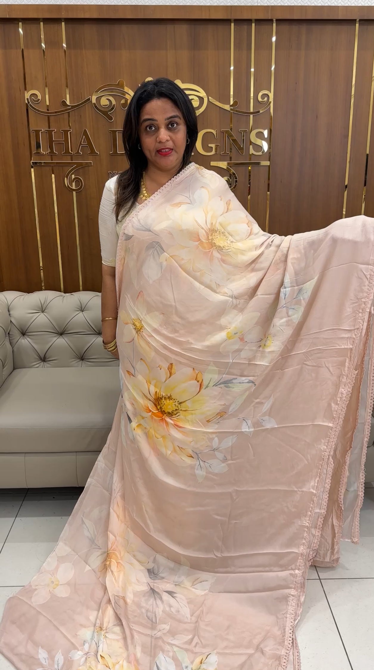 PLATINUM CHIFFON SAREES - IHA 25580