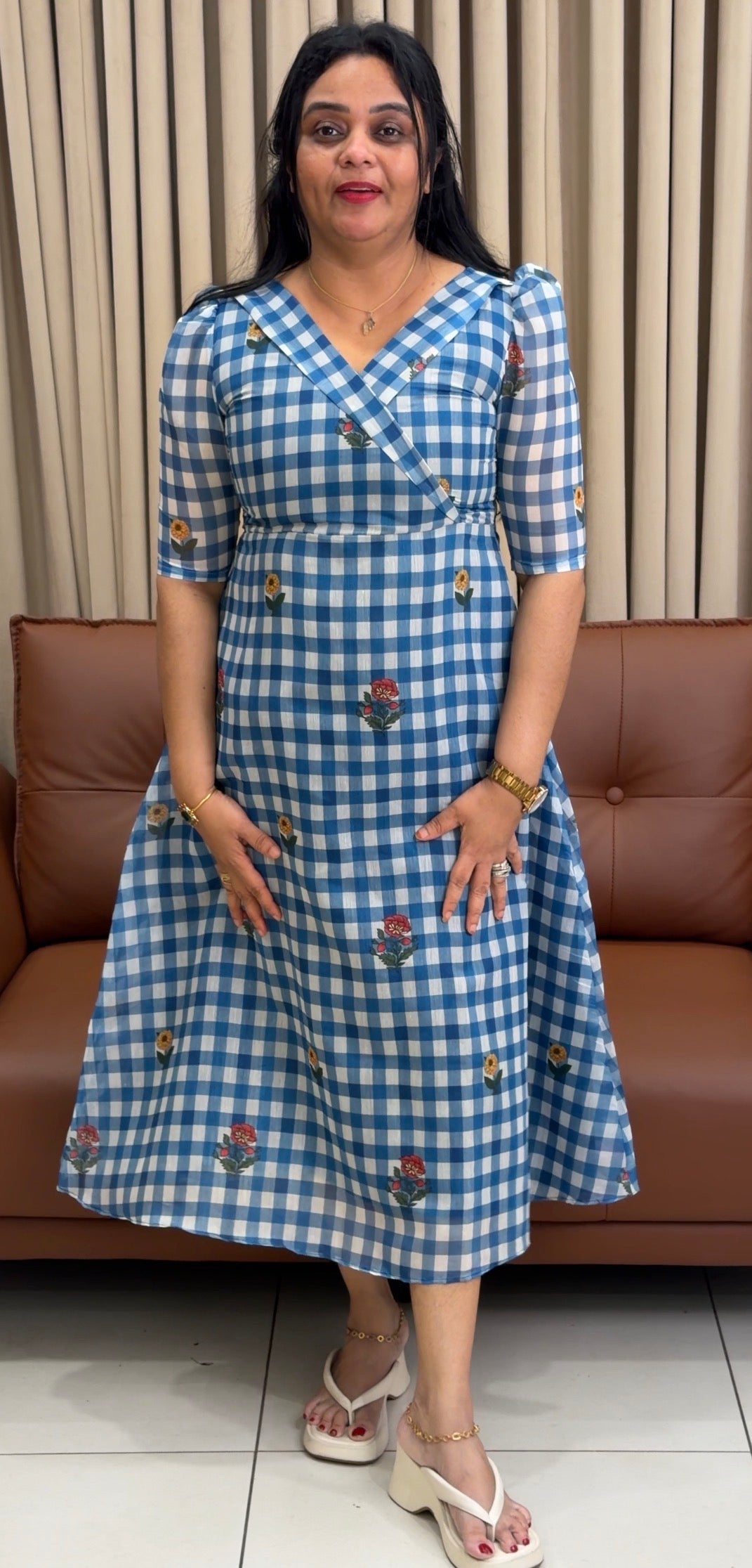 IHA'S IN-HOUSE MUL CHANDERI FROCKS - IHA 34567