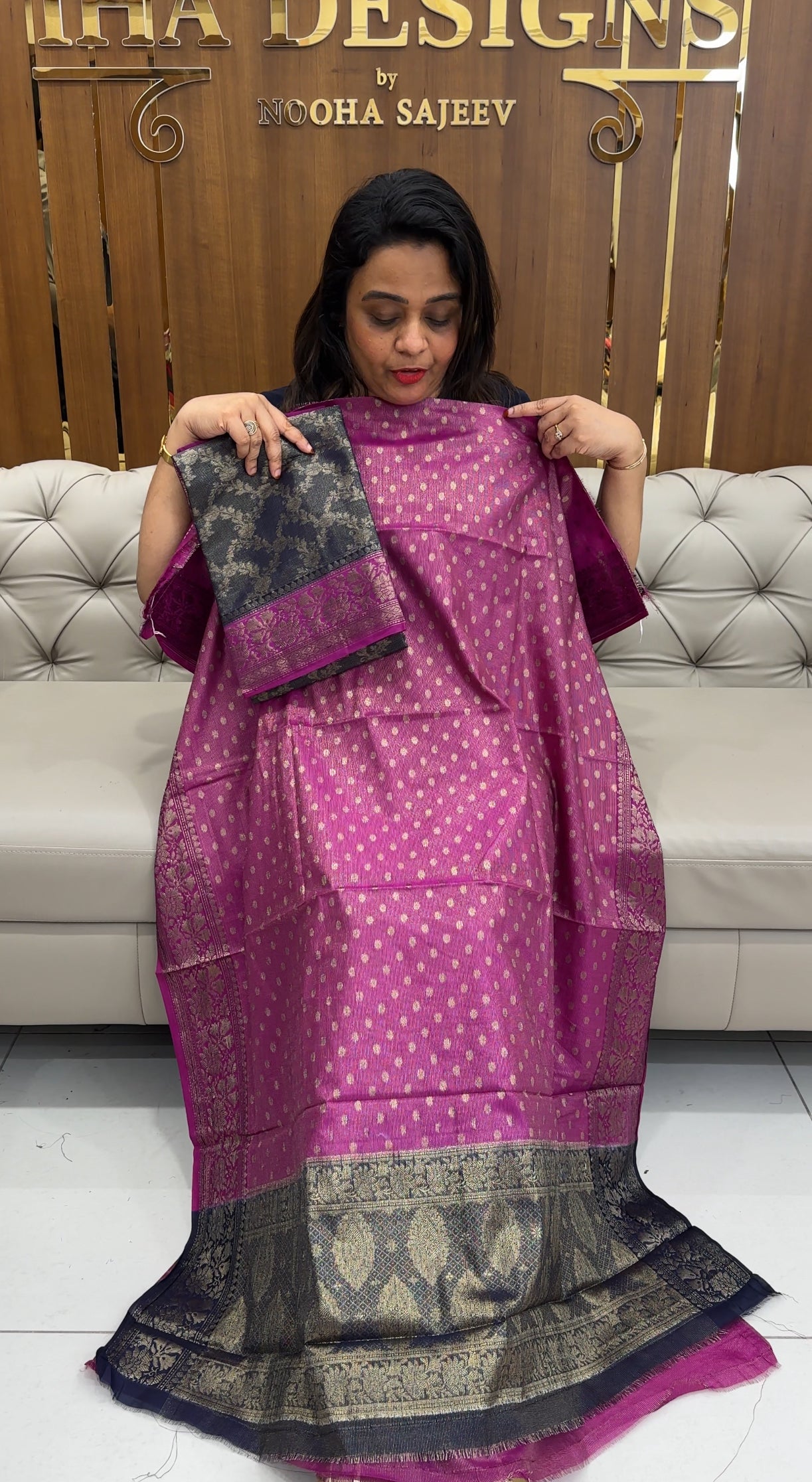 SEMI BANARASI UNSTITCHED SALWAR SUITS - IHA 25374