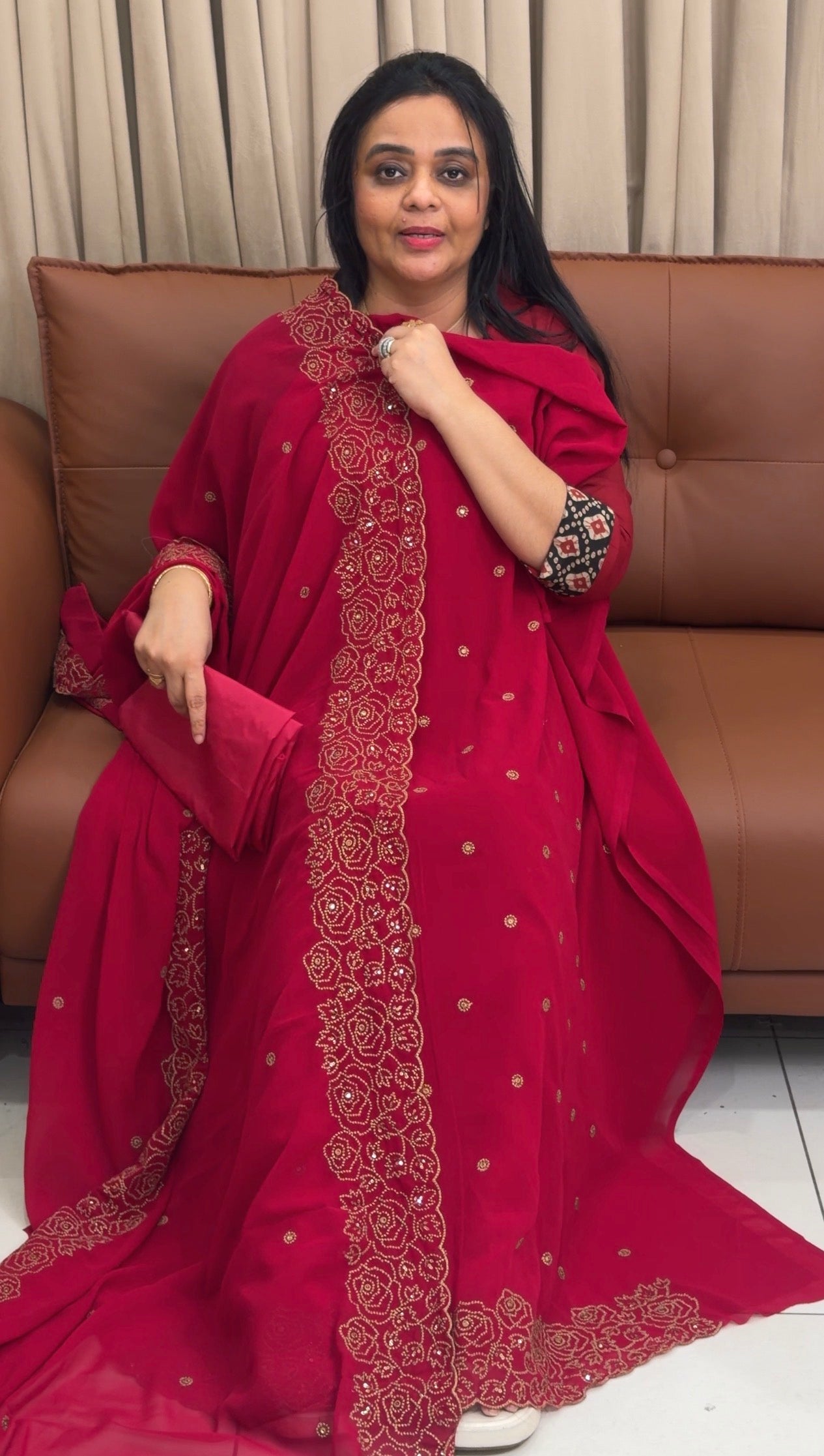 FAUX GEORGETTE UNSTITCHED SALWAR SUITS - IHA 34965