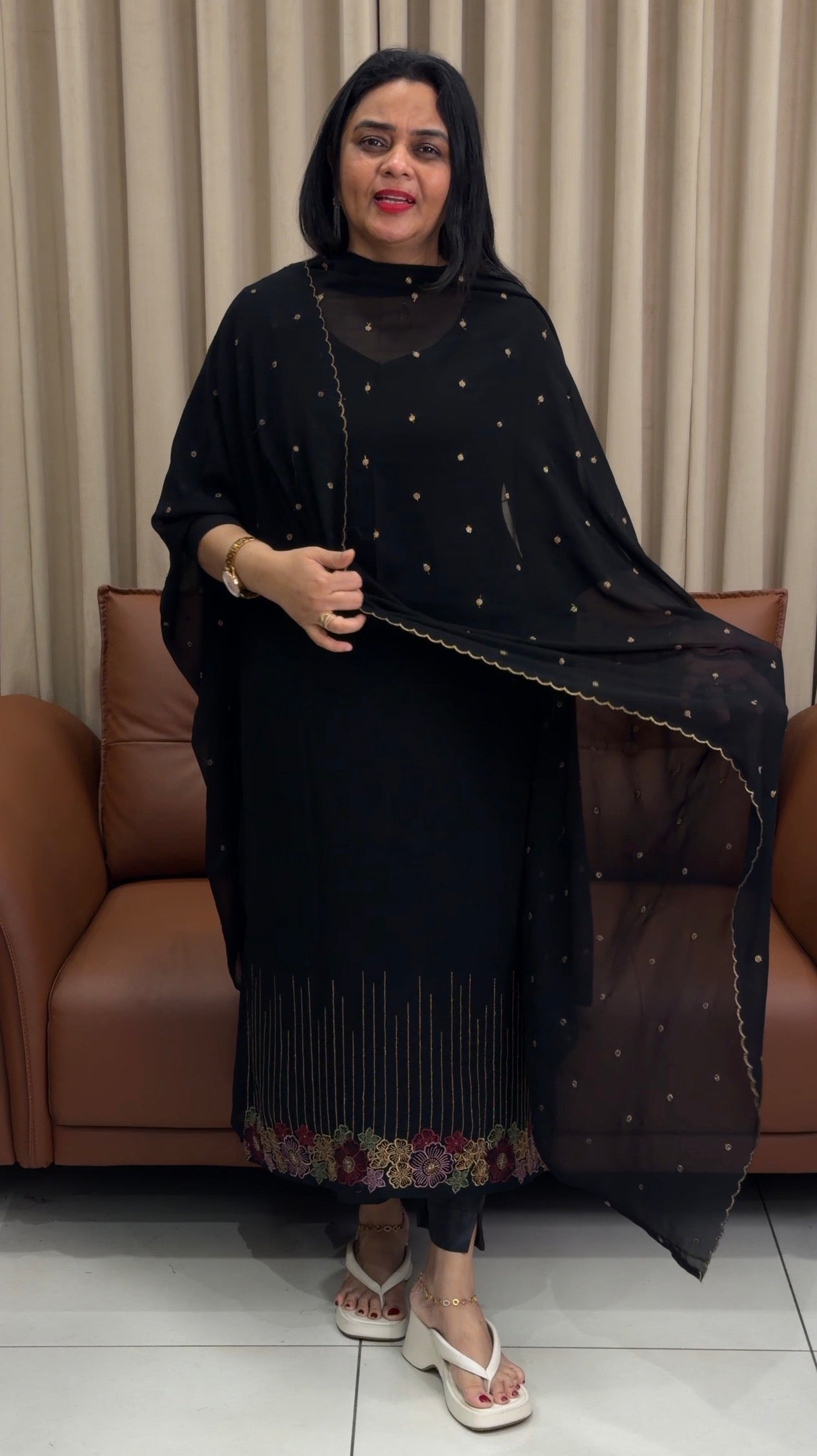 FAUX GEORGETTE UNSTITCHED SALWAR SUITS - IHA 33822