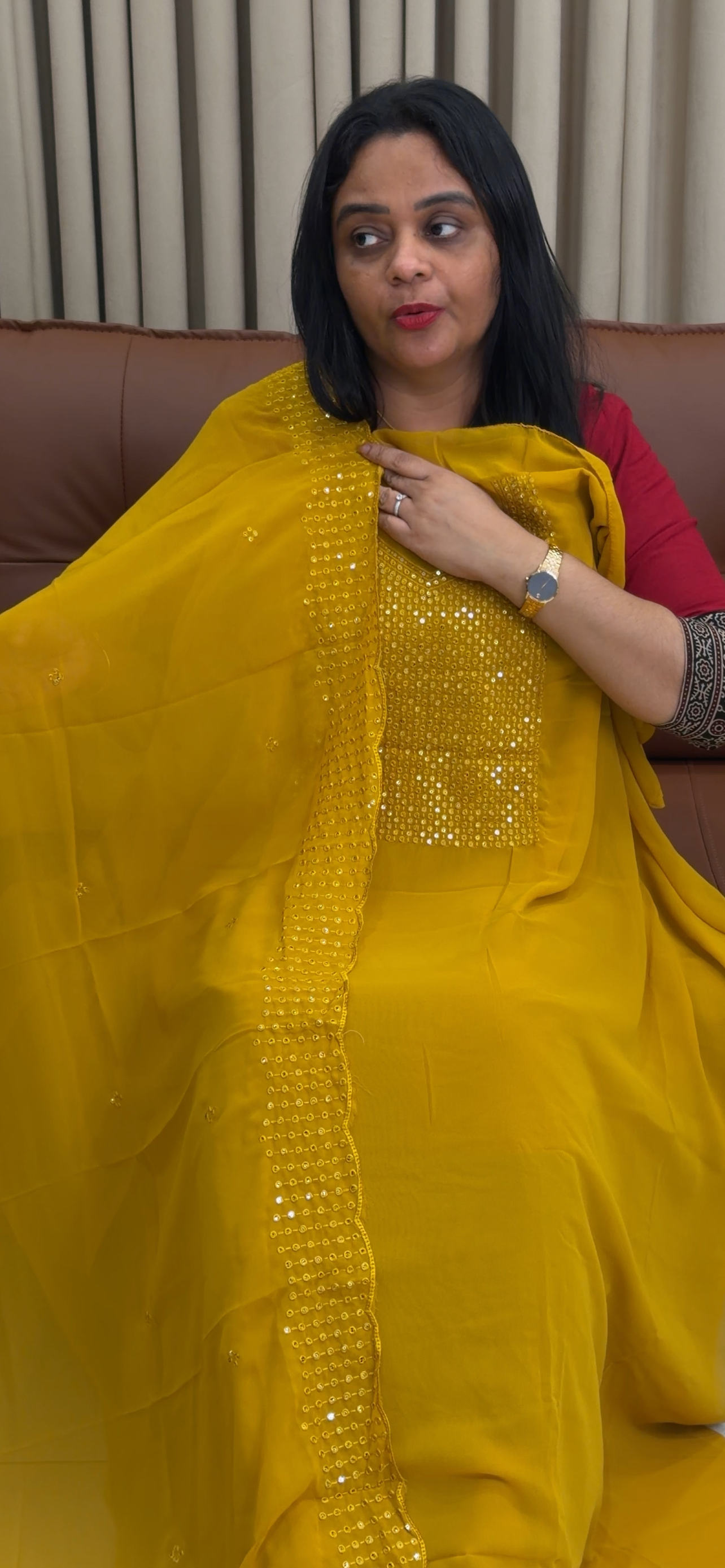 FAUX GEORGETTE UNSTITCHED SALWAR SUITS - IHA 34461