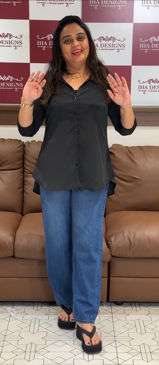 IHA'S IN-HOUSE CRAPE SHORT TOPS - IHA 27832