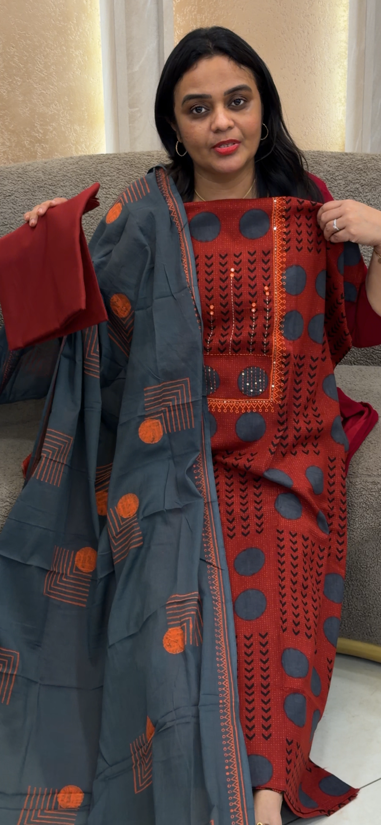 PRINTED UNSTITCHED SALWAR SUITS - IHA 32933