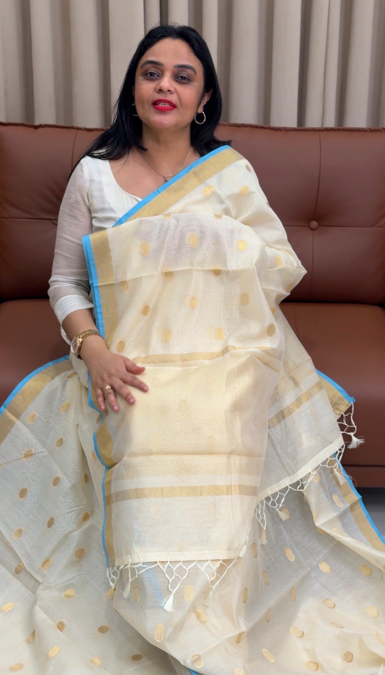 MUL CHANDERI SAREES - IHA 33928