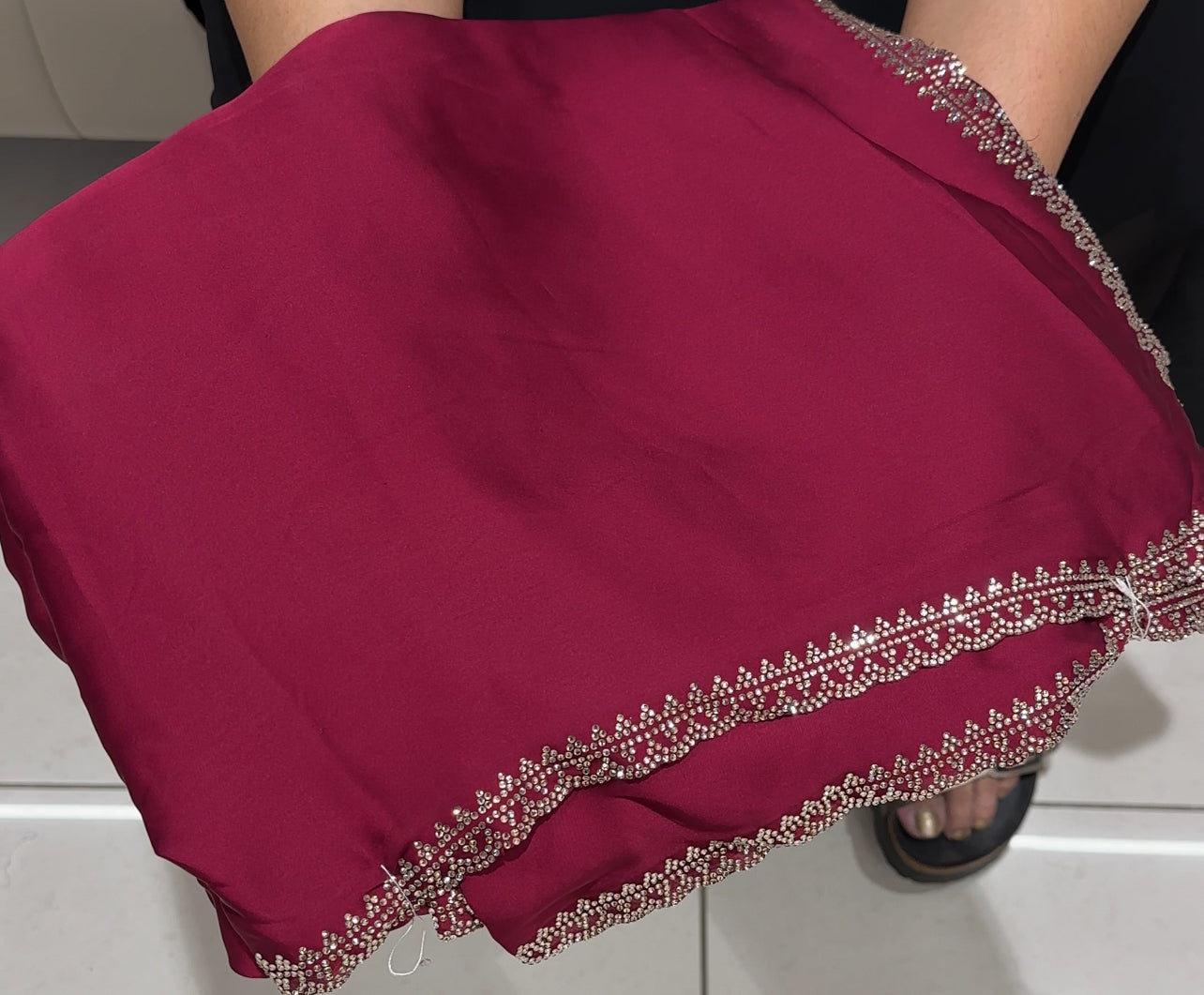 SATIN GEORGETTE SAREES - IHA 24192
