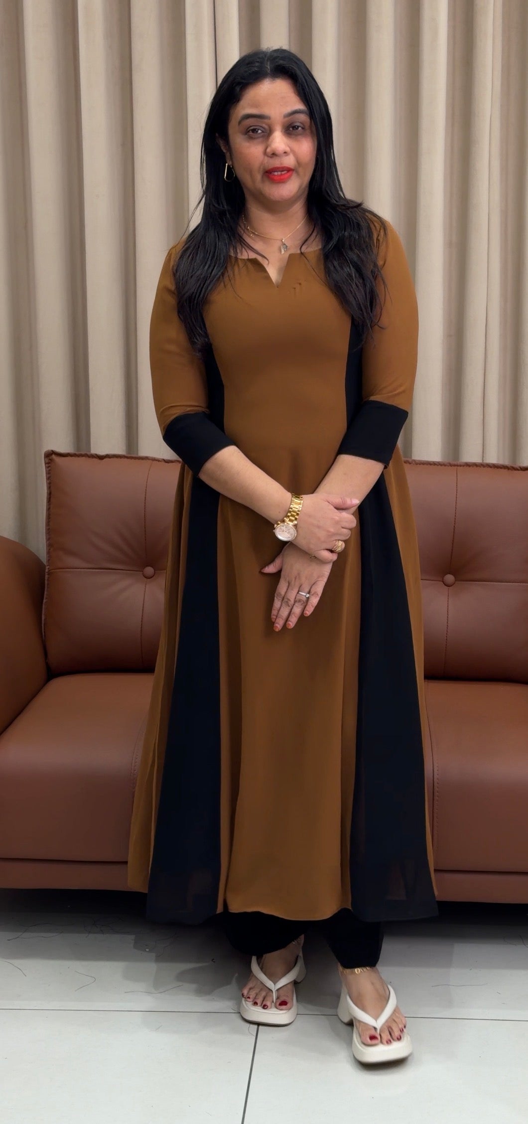IHA'S IN-HOUSE GEORGETTE ALINE TOPS - IHA 33592