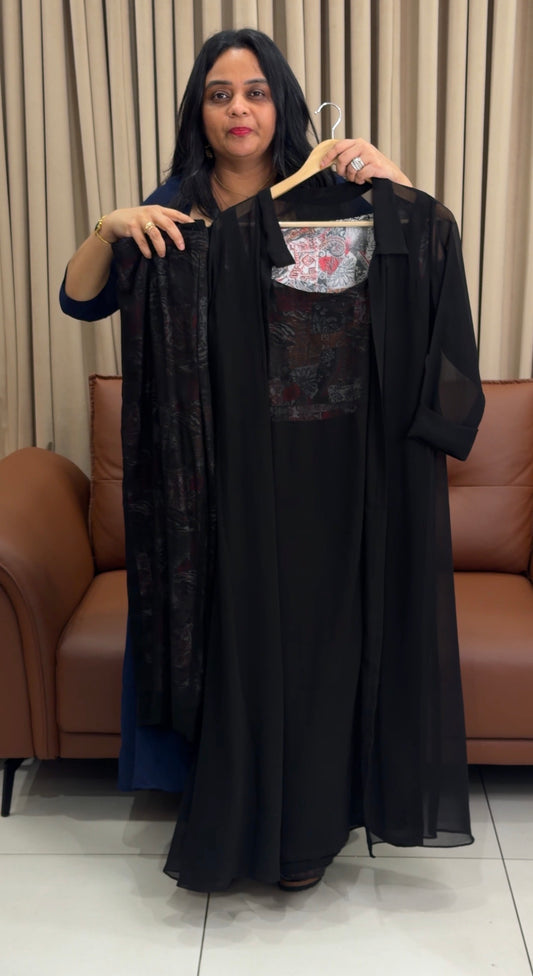 IHA'S IN-HOUSE GEORGETTE TOP,BOTTOM AND JACKET- IHA 34546