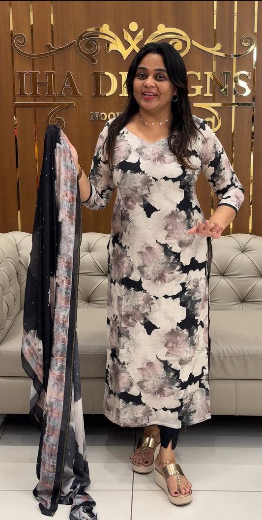 FORWARD PRINTED LINEN UNSTITCHED SALWAR SUITS - IHA 28641