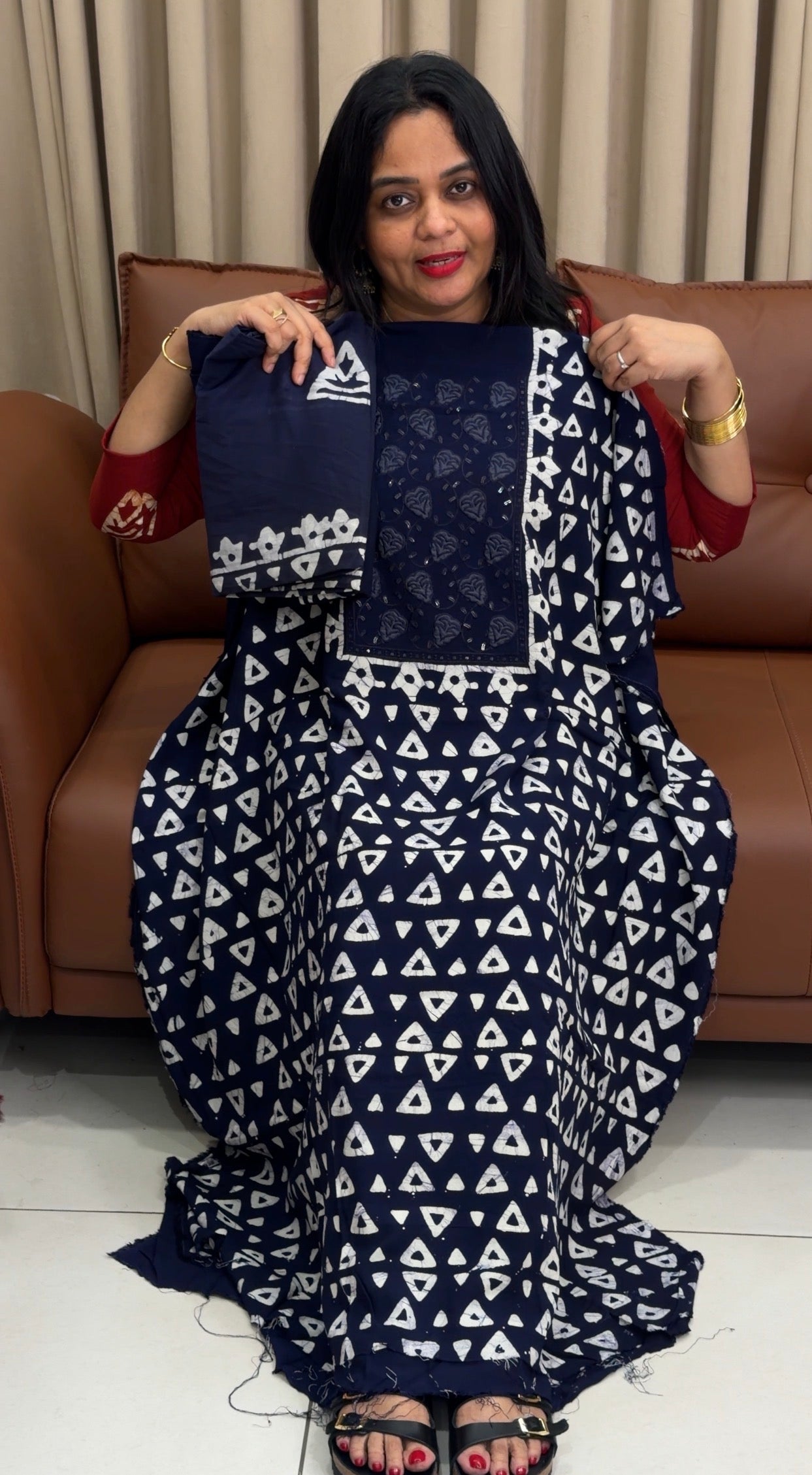 BATIK PRINTED UNSTITCHED SALWAR SUITS - IHA 34108
