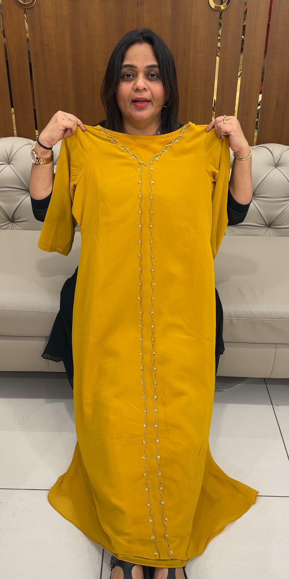 IHA'S IN-HOUSE GEORGETTE SLITTED TOPS - IHA 28296