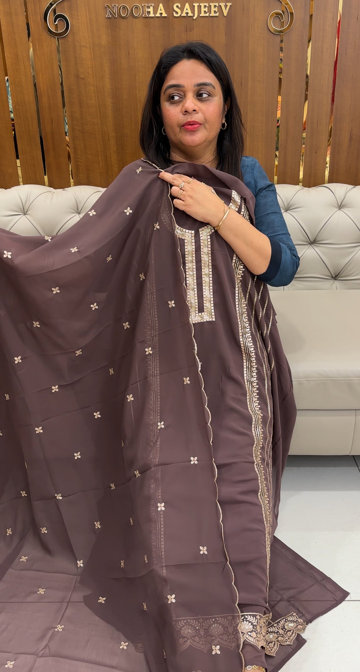 FAUX GEORGETTE UNSTITCHED SALWAR SUITS - 25958