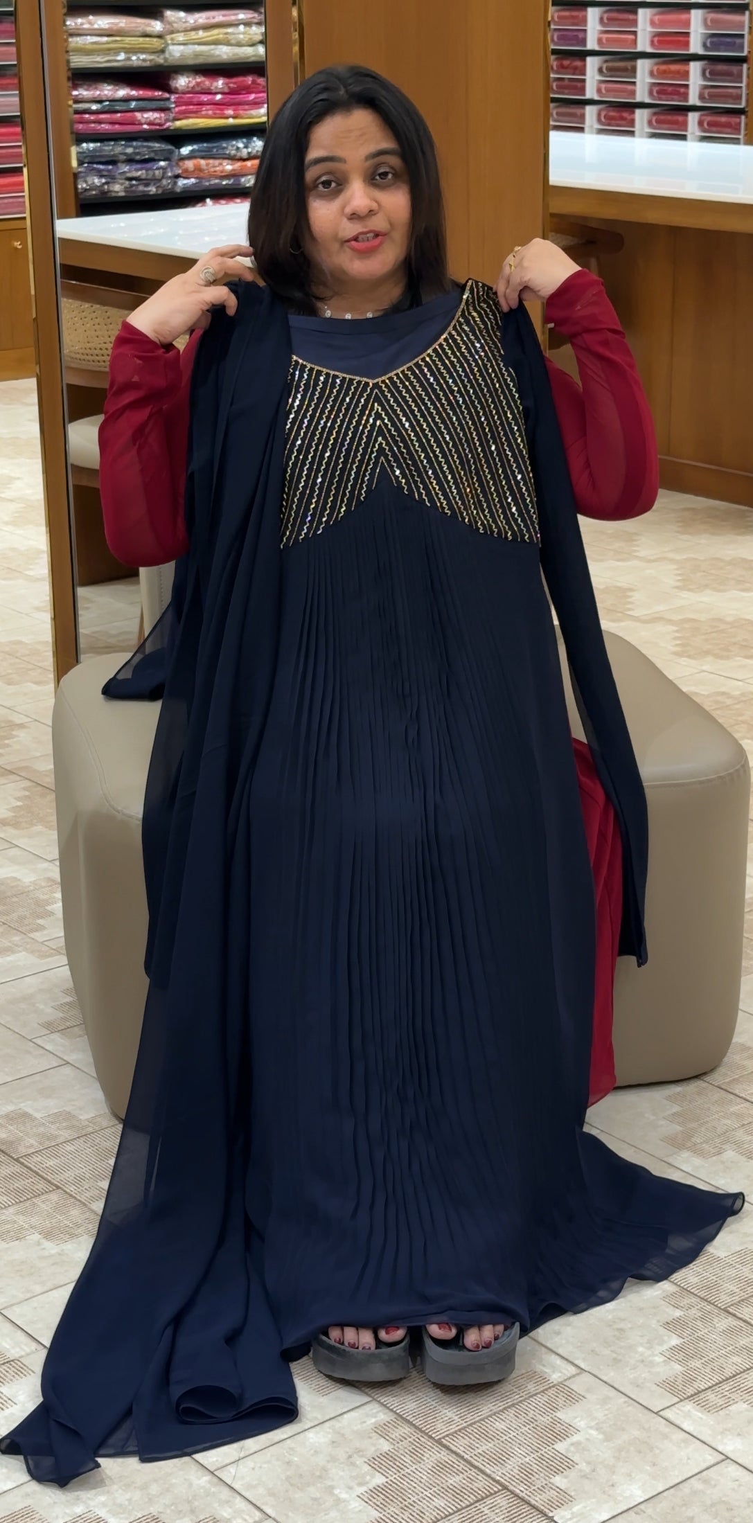 IHA'S IN-HOUSE HAND WORKED ALINE TOP ONLY- IHA 28227