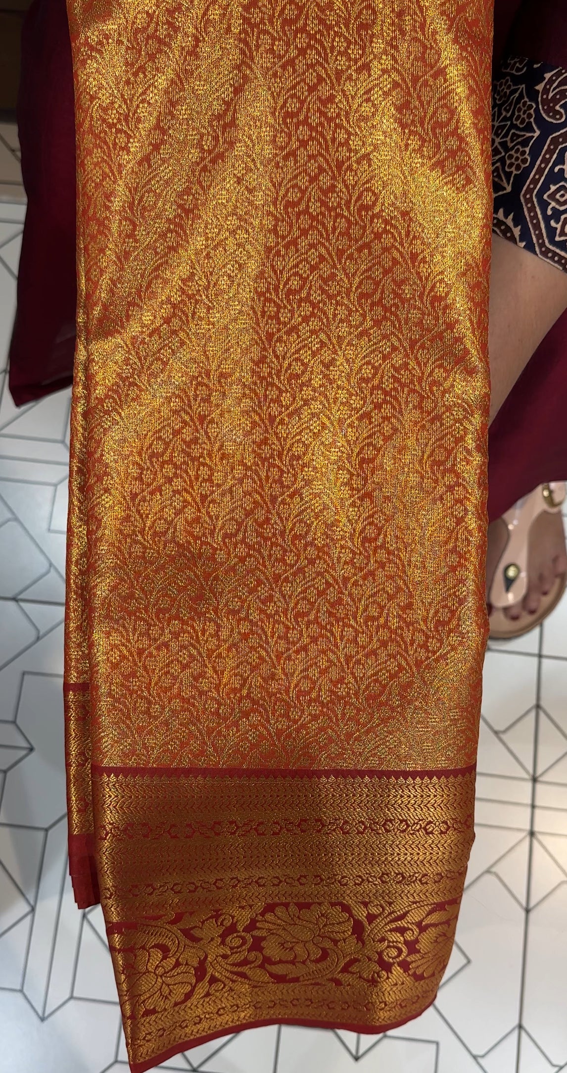 SEMI TISSUE KANCHIPURAM SAREES - IHA 27858
