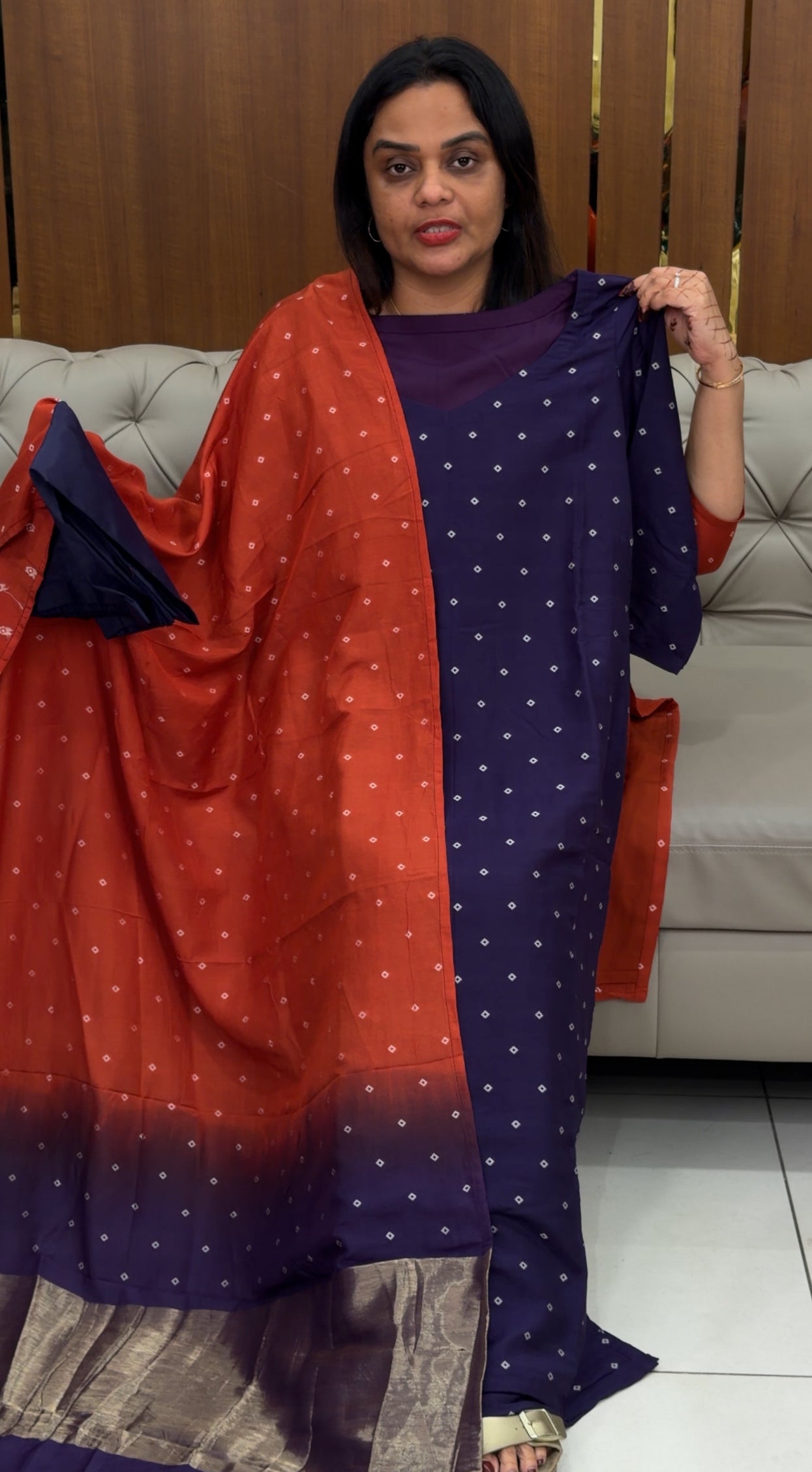 FORWARD BANDHEJ PRINTED UNSTITCHED SALWAR SUITS  - IHA 33257