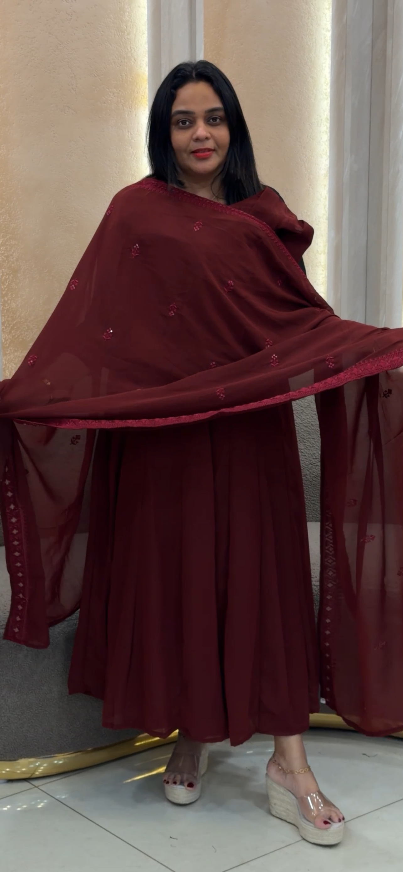 ANARKALI TOP, BOTTOM AND DUPATTA -  IHA 33082