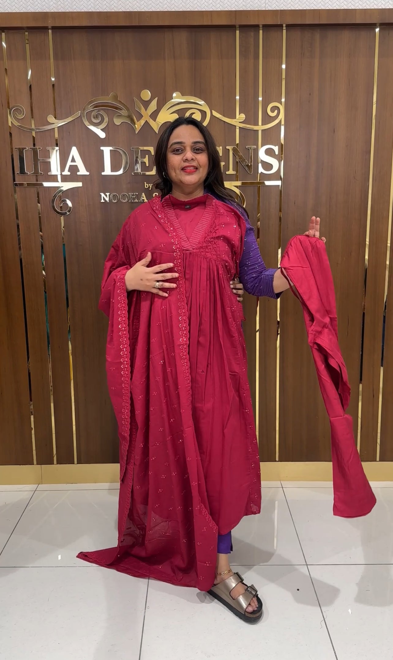 MUL MUL COTTON TOP,BOTTOM AND DUPATTA - IHA 22927