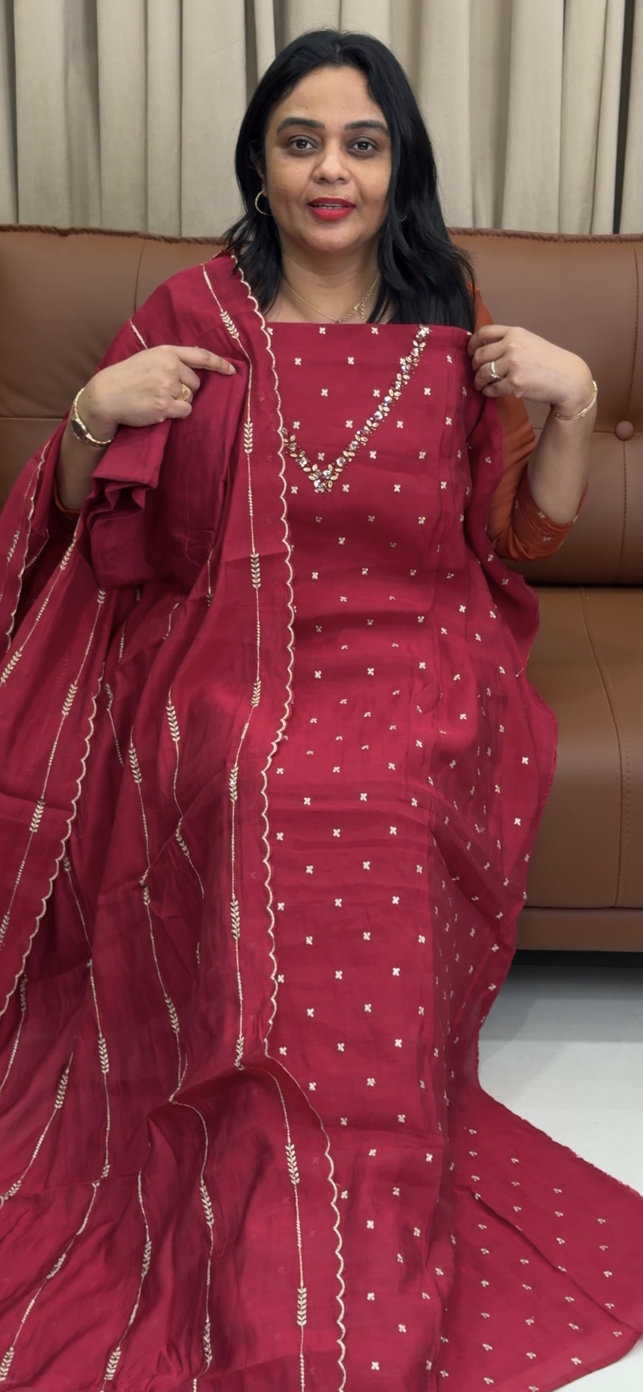HANDWORKED UNSTITCHED SALWAR SUITS - IHA 33772