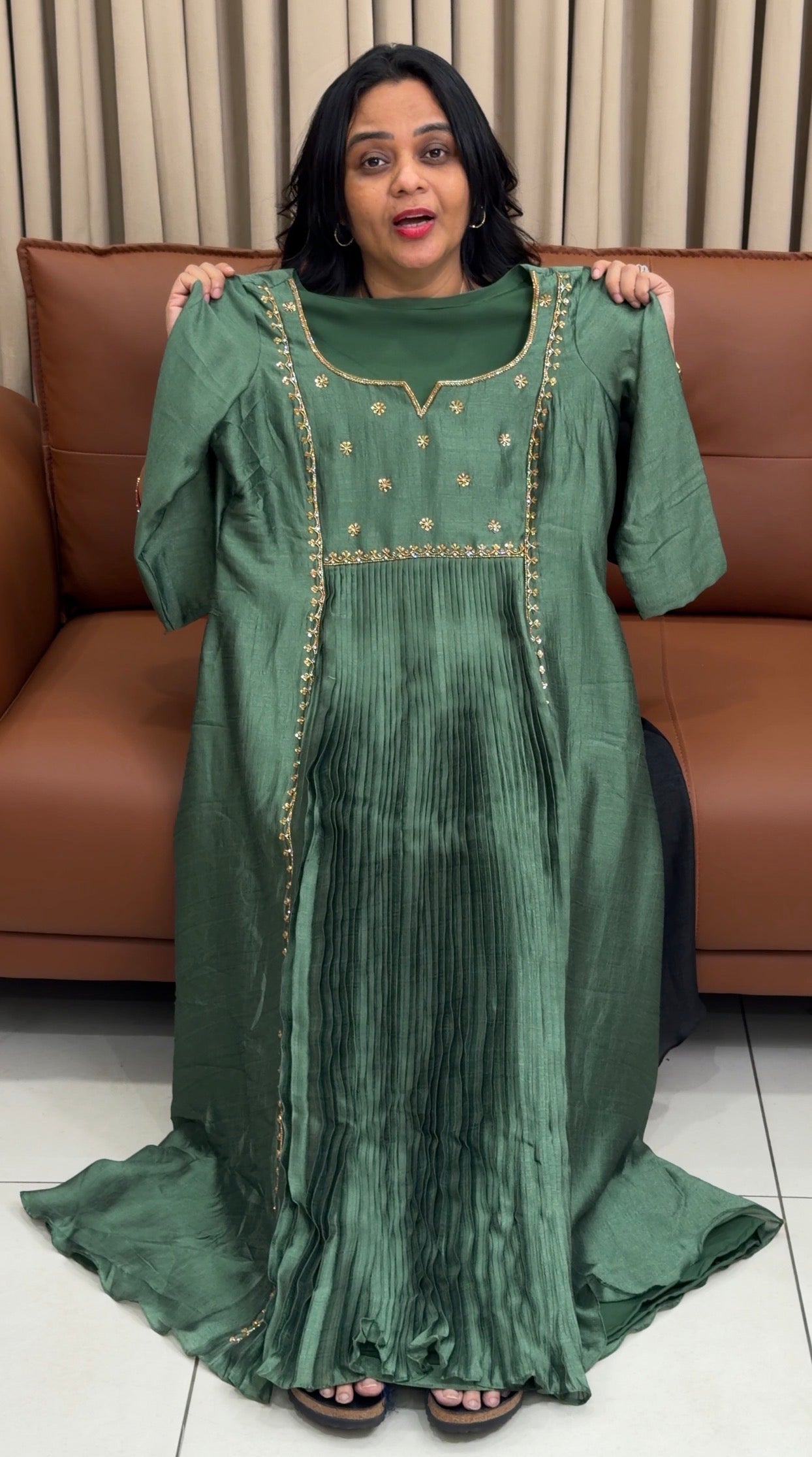 IHA'S IN-HOUSE SEMI RAW SILK ALINE TOPS - IHA 35032
