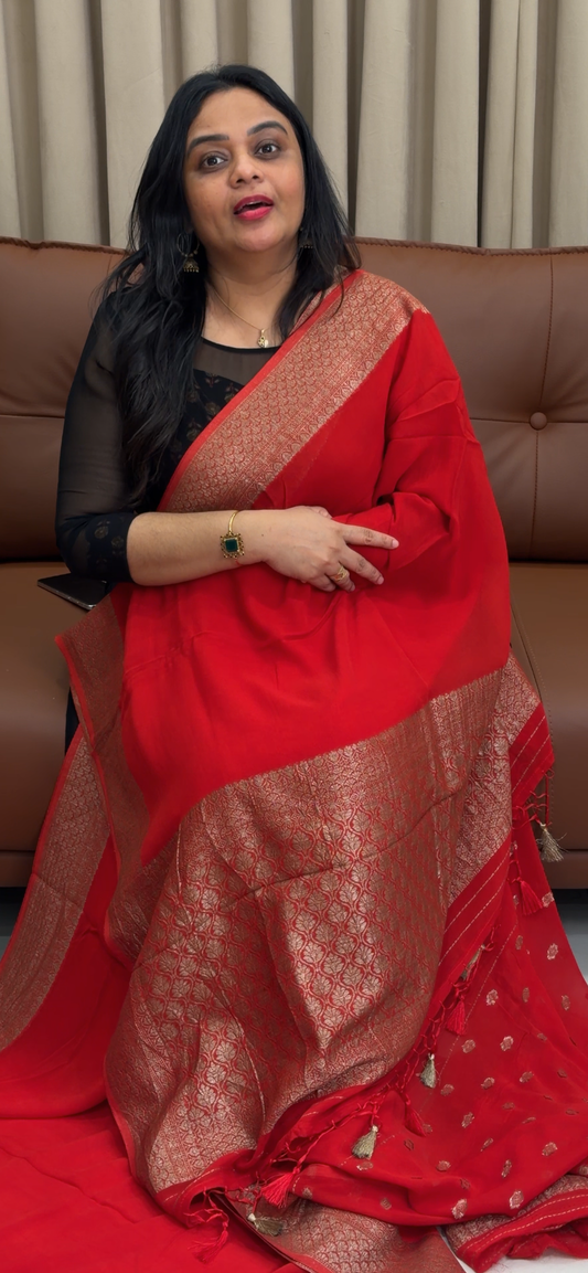 VISCOSE GEORGETTE SAREES - IHA 34140