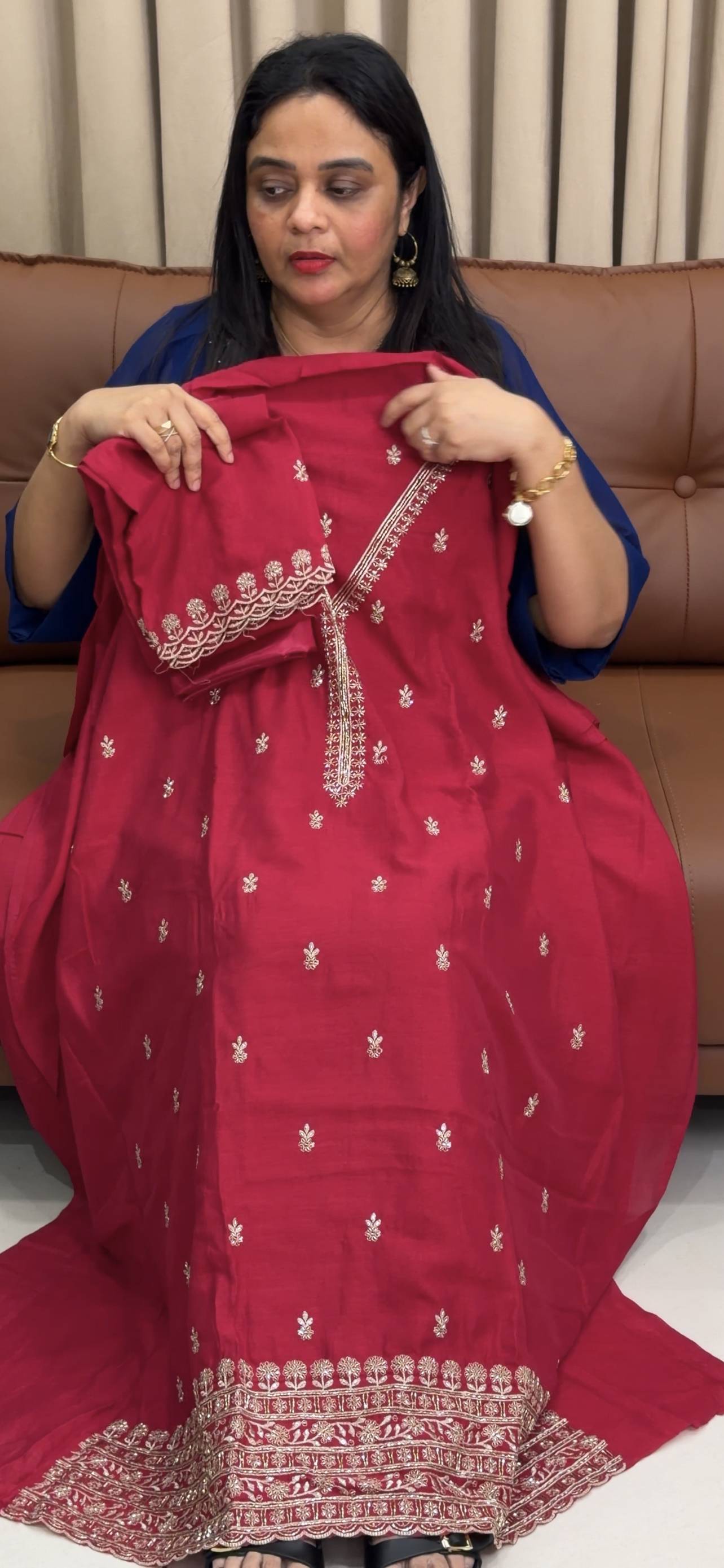 SEMI RAW SILK UNSTITCHED SALWAR SUITS - IHA 34128