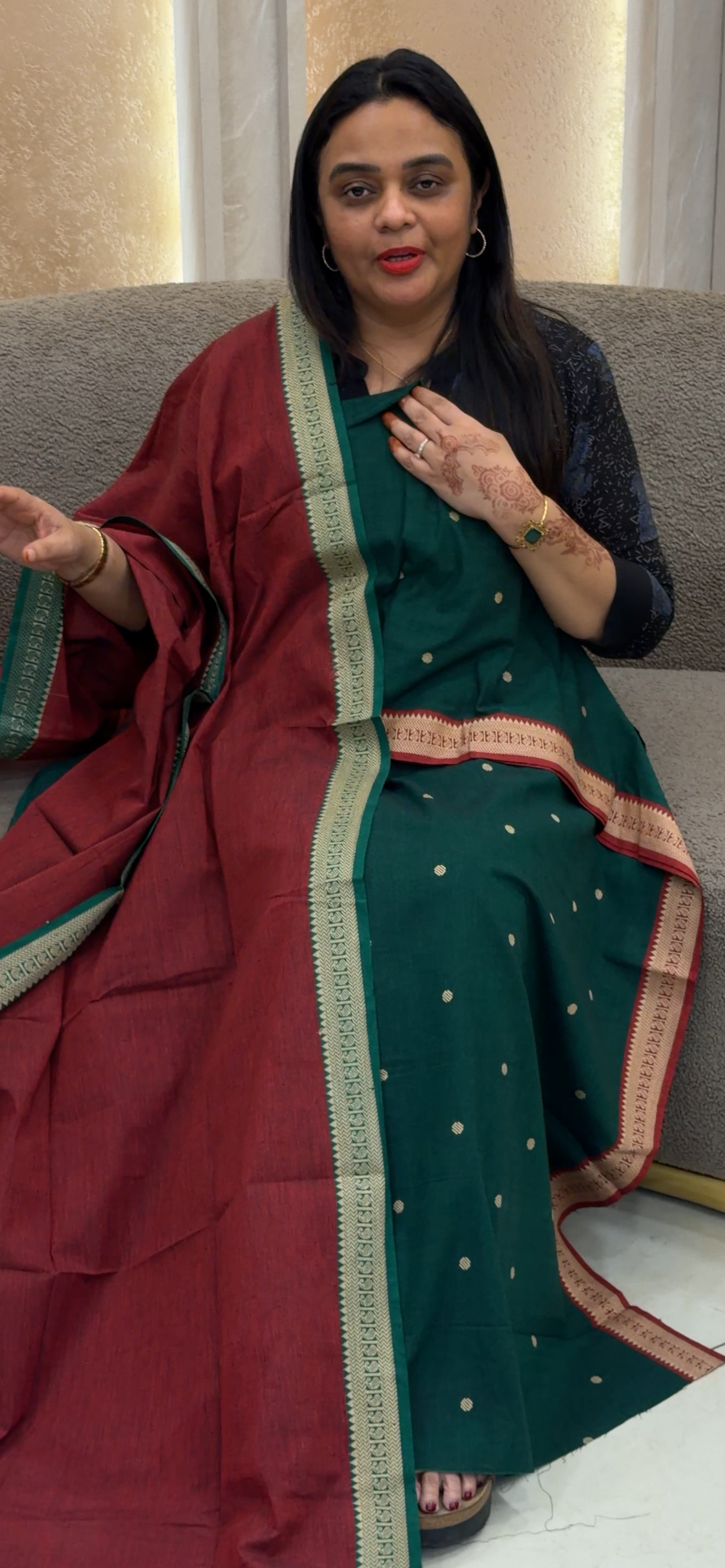 HANDLOOM COTTON UNSTITCHED SALWAR SUITS -  IHA 33324