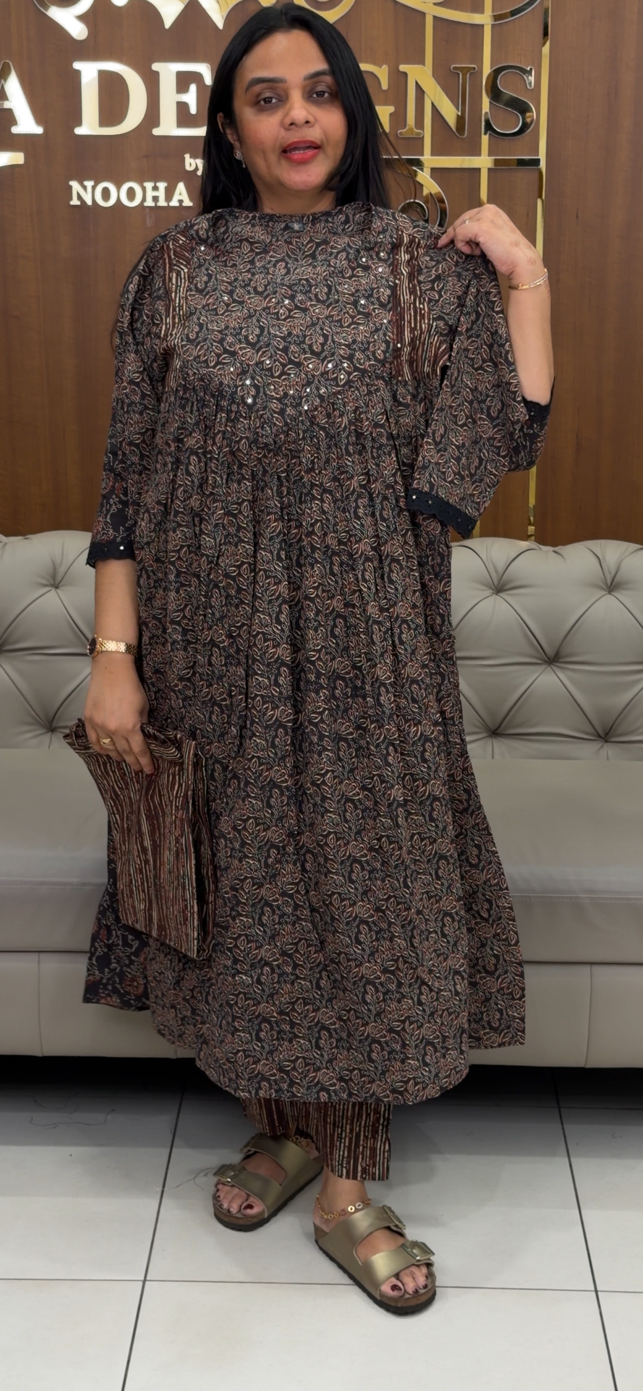 COTTON AJRAKH ALINE TOP AND BOTTOM - IHA 31971