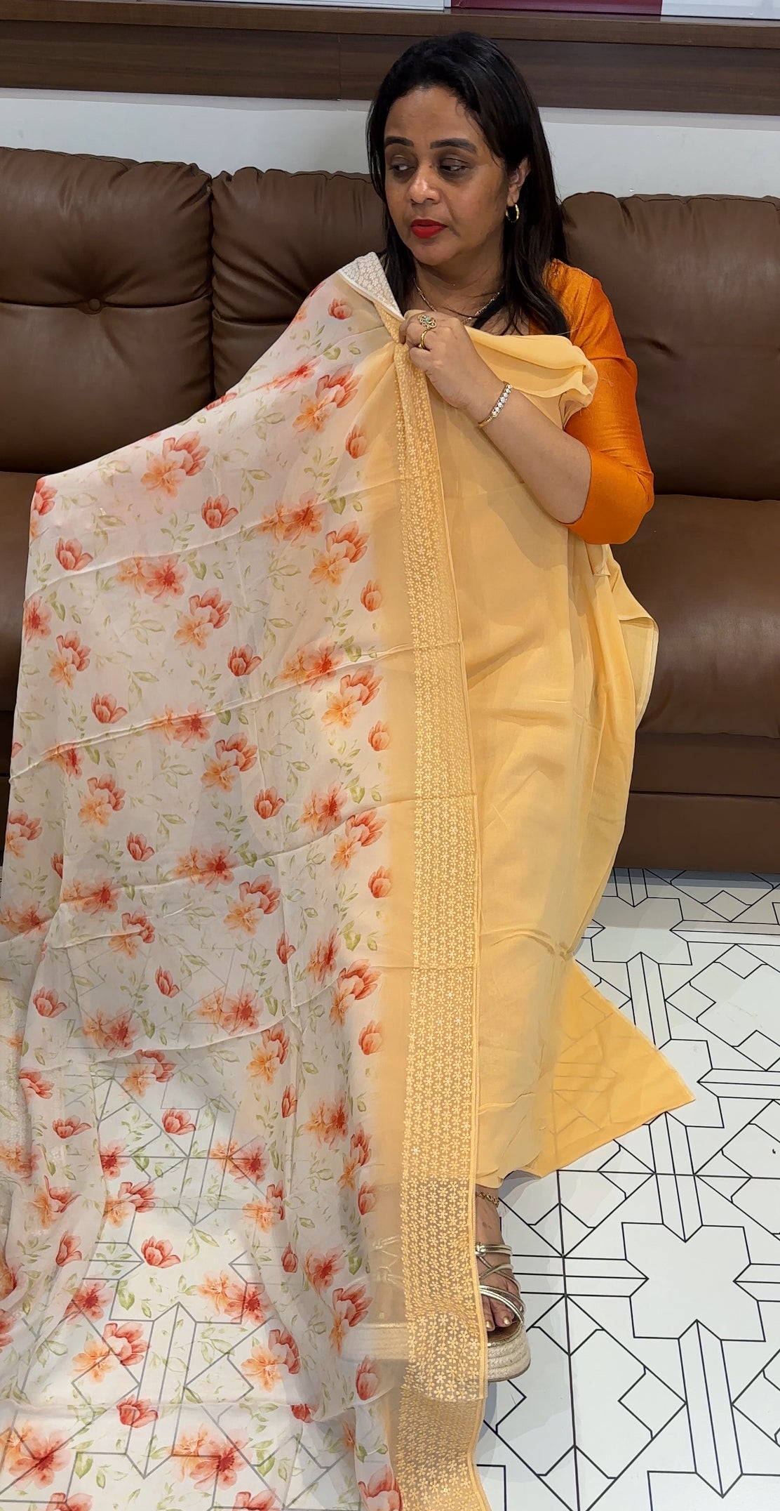 VISCOSE GEORGETTE UNSTITCHED SALWAR SUITS - IHA 23545