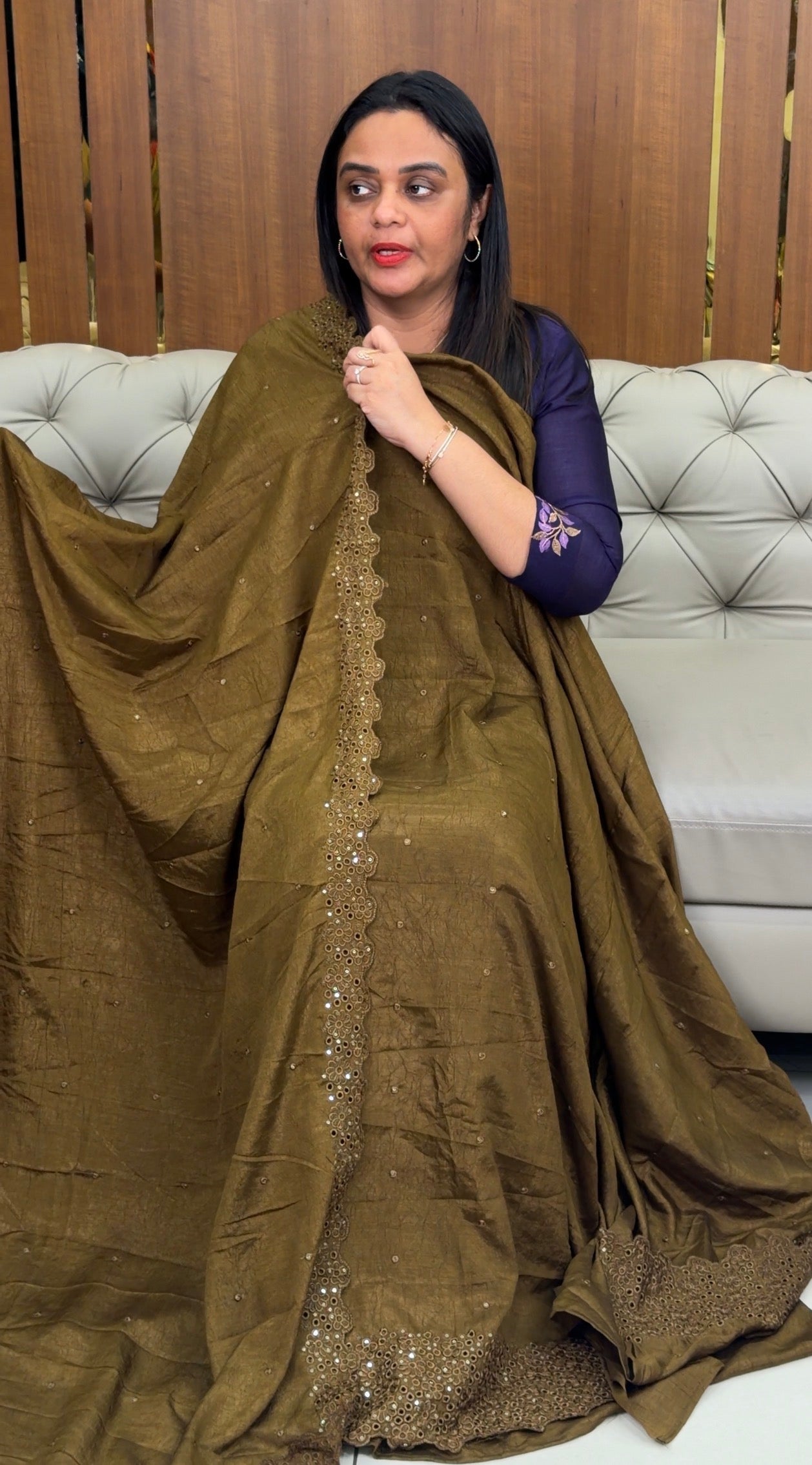 CRUSHED SILK UNSTITCHED SALWAR SUITS - IHA 32868