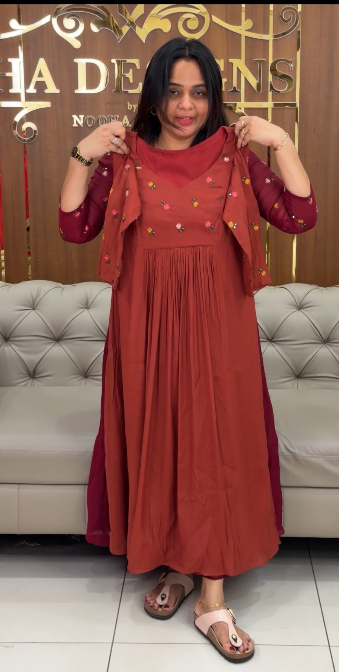 IHA'S IN-HOUSE MALAI CHANDERI ALINE TOPS - IHA 29128