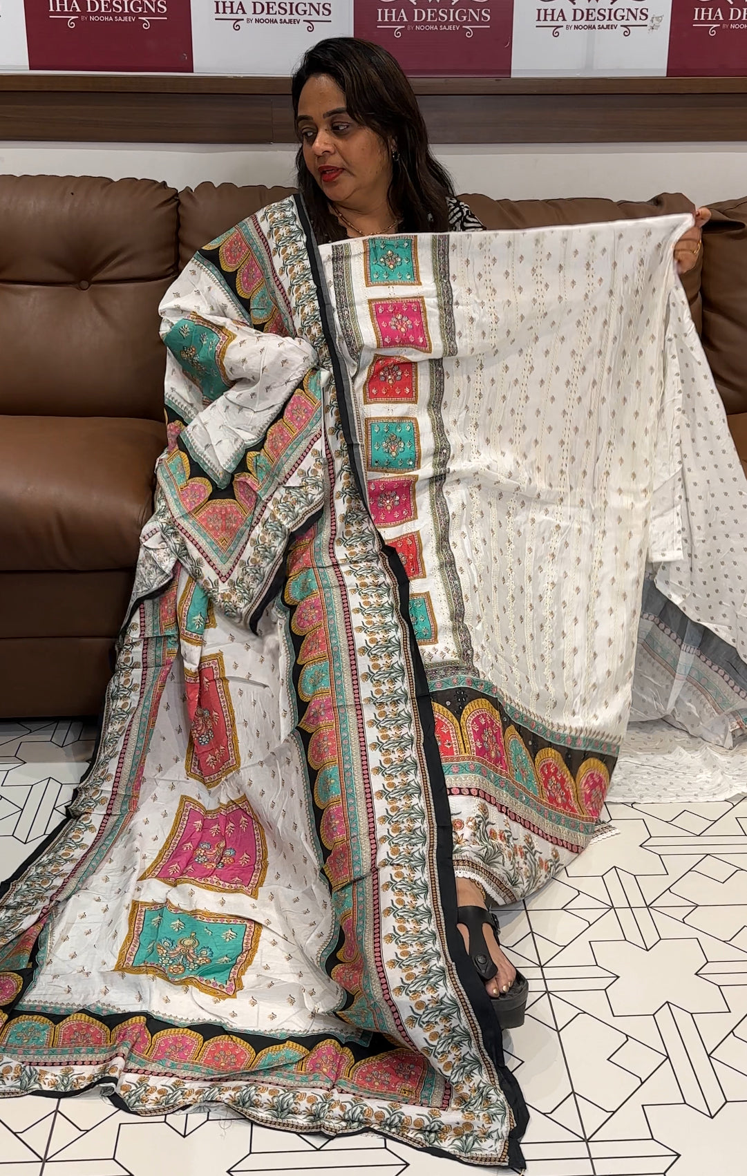 MUSLIN SILK UNSTITCHED SALWAR SUITS - IHA 23973