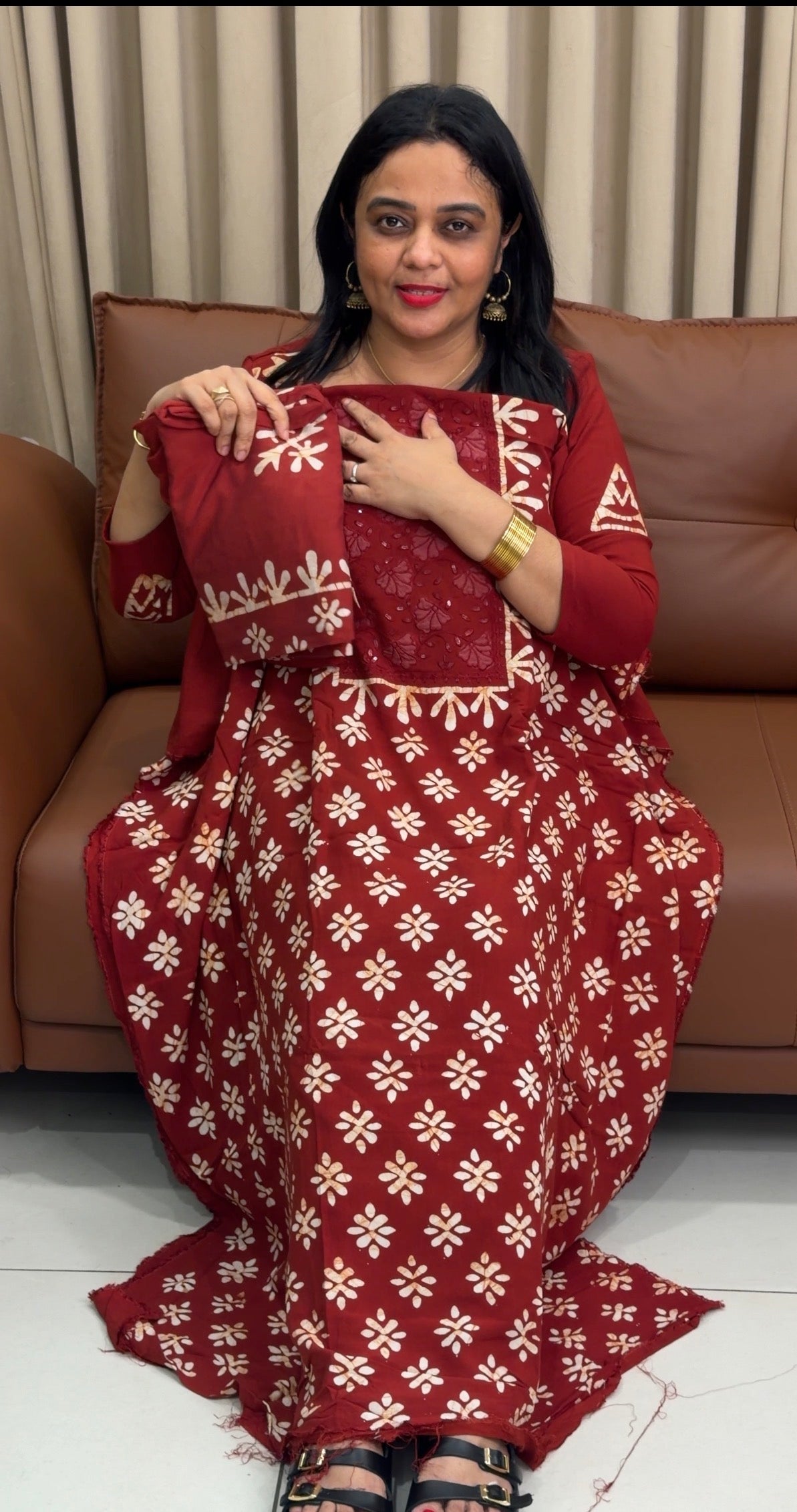 BATIK PRINTED UNSTITCHED SALWAR SUITS - IHA 34108