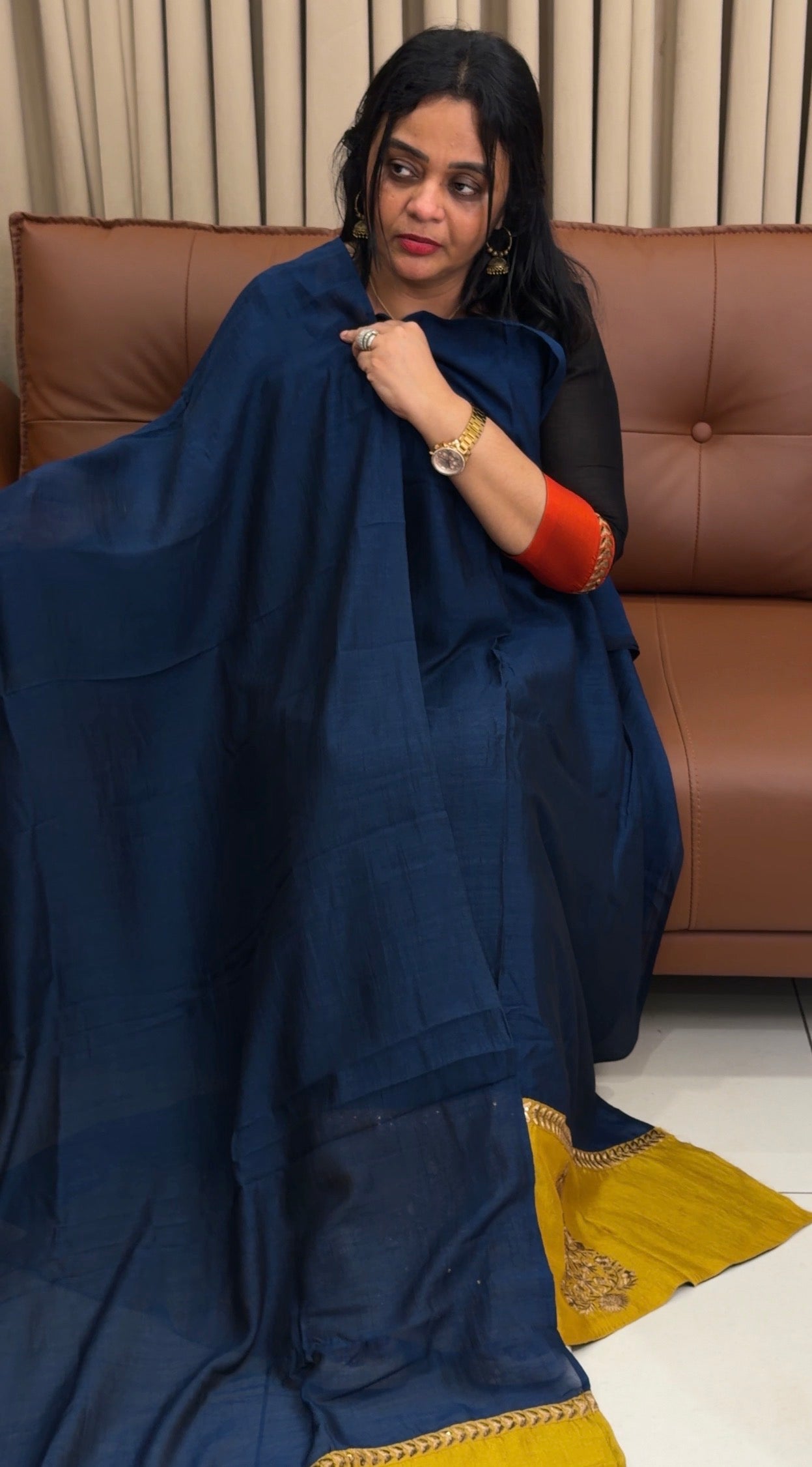 IHA'S IN-HOUSE SEMI RAW SILK TOP,BOTTOM AND DUPATTA - IHA 34566