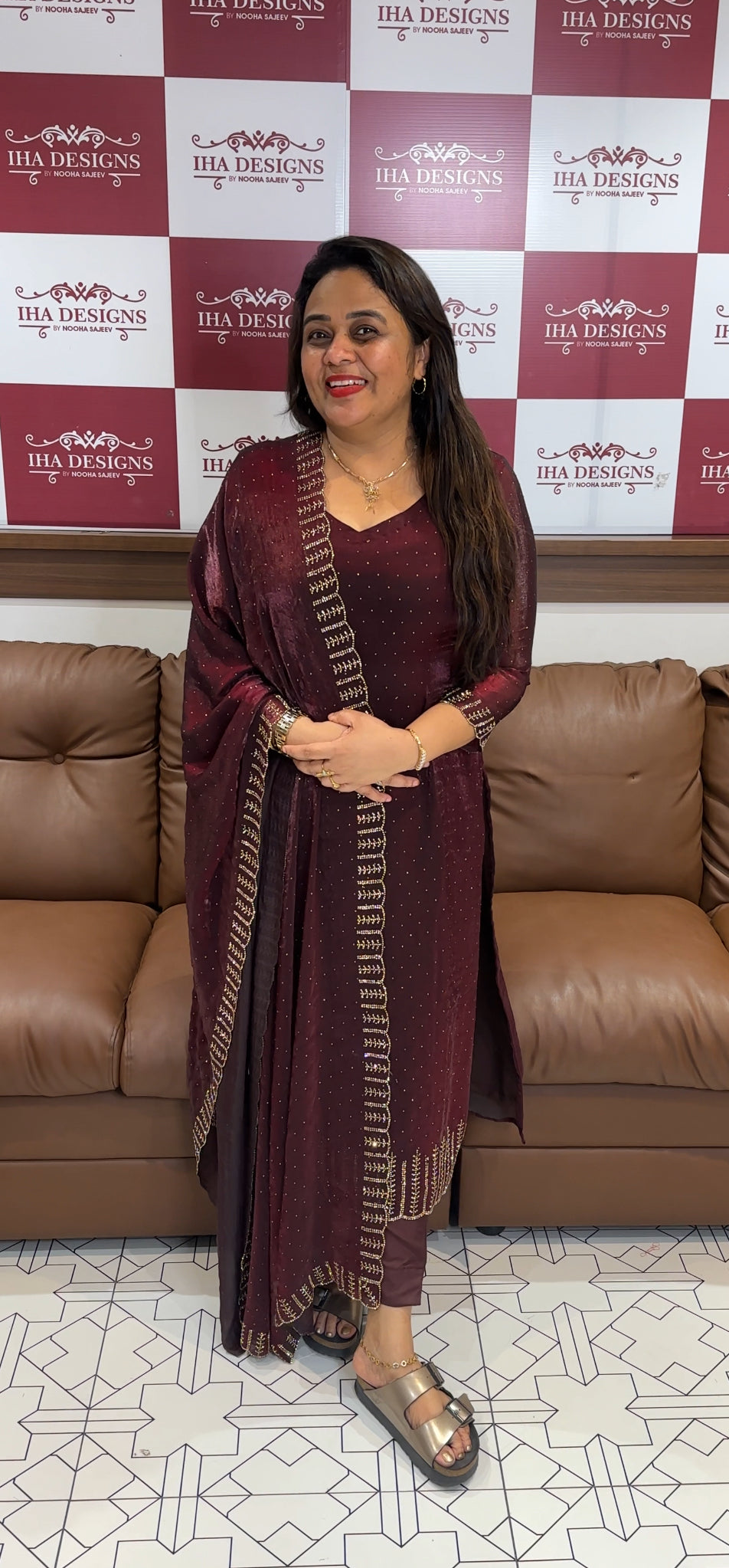 VELVET ORGANZA UNSTITCHED SALWAR SUITS - IHA 25423