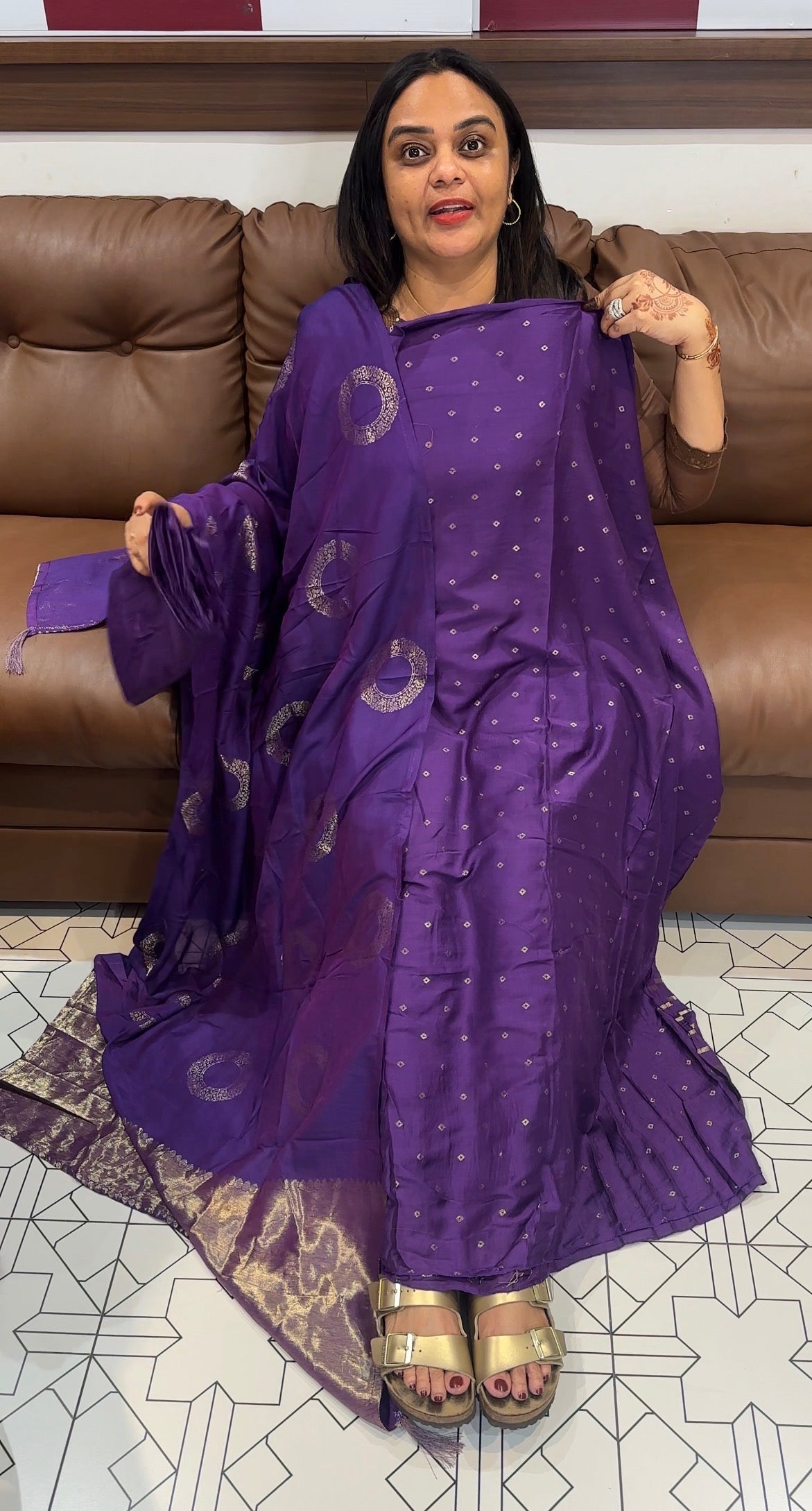 MUL CHANDERI UNSTITCHED SALWAR SUITS - IHA 31440