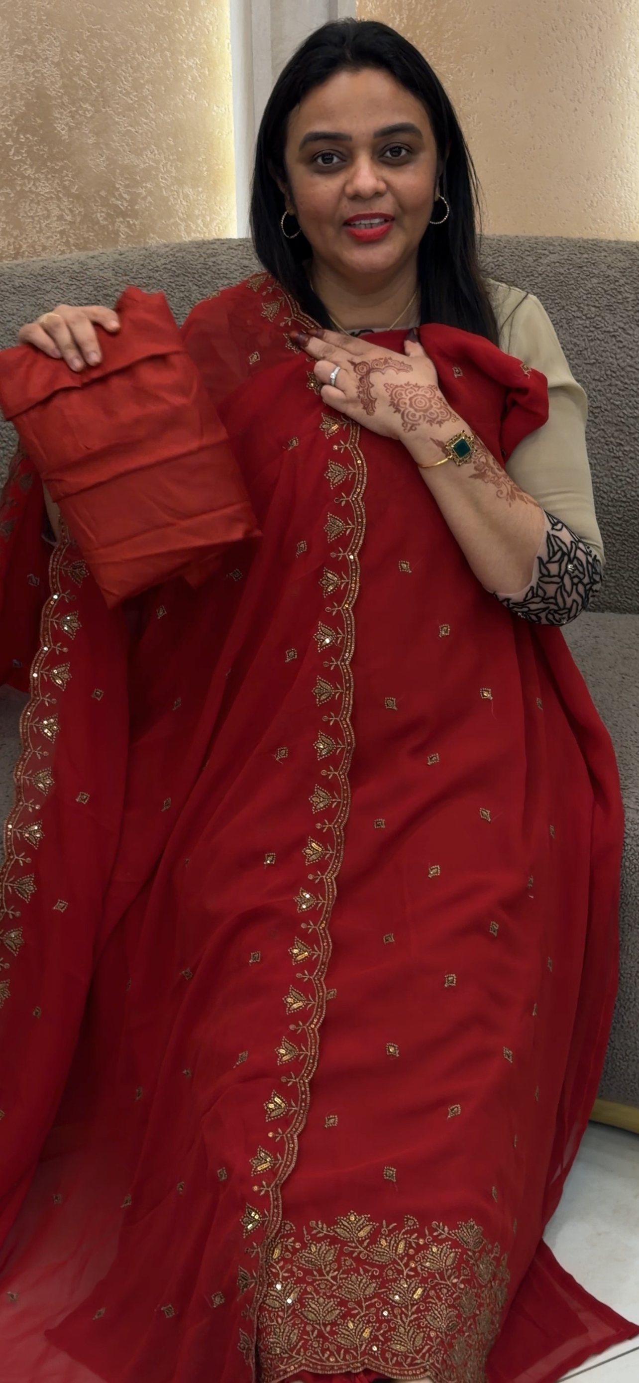 FAUX GEORGETTE UNSTITCHED SALWAR SUITS - IHA 33003