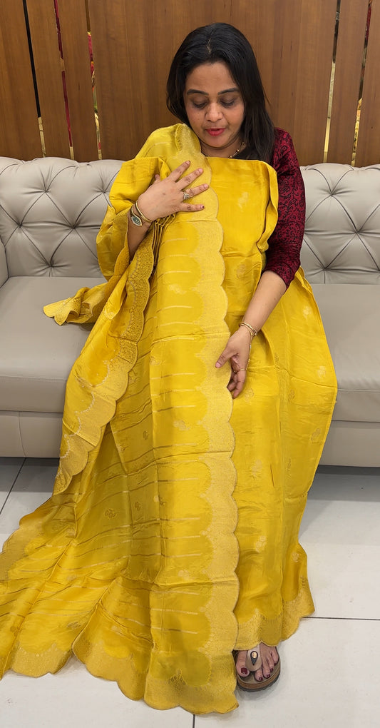 CRAPE BANARASI UNSTITCHED SALWAR SUITS - IHA 26388