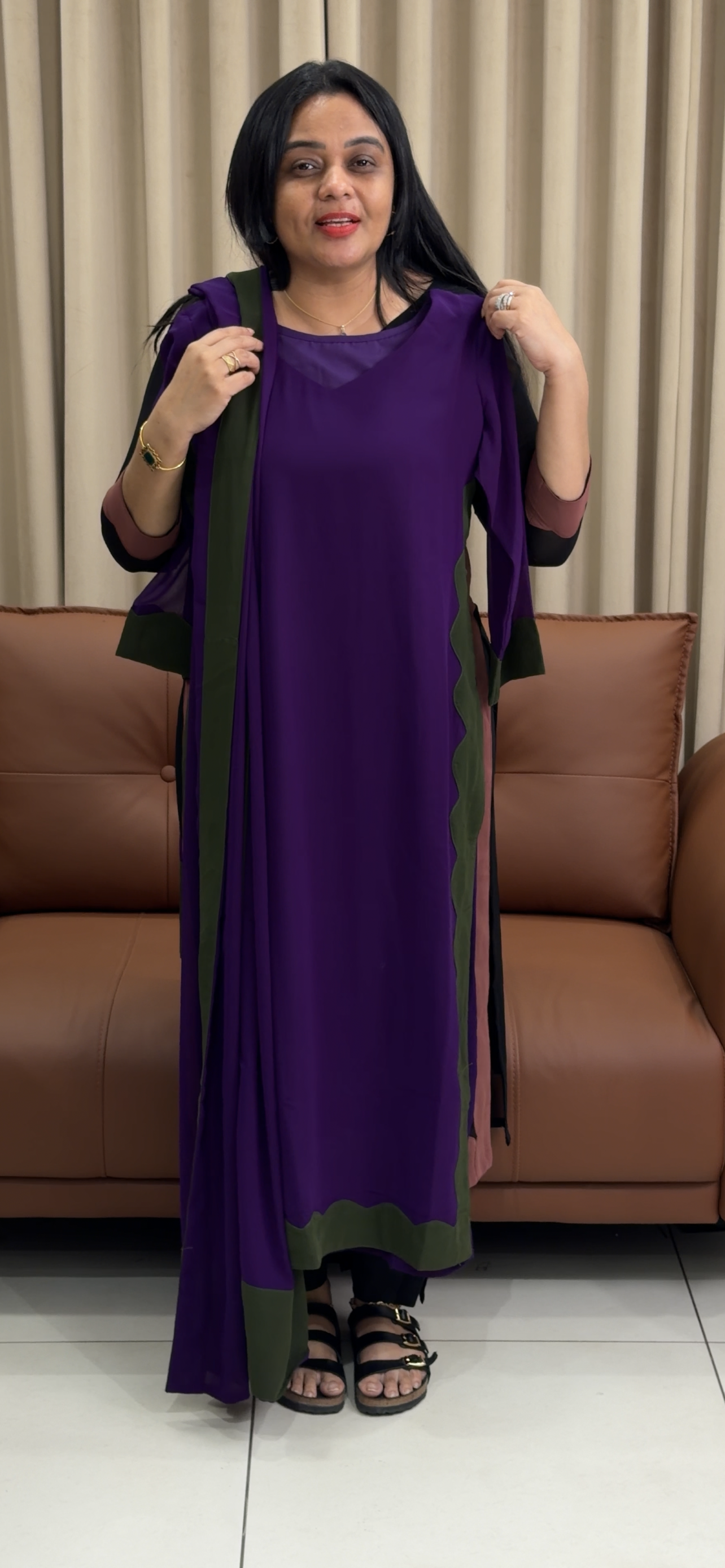 IHA'S IN-HOUSE FAUX GEORGETTE TOP AND DUPATTA - IHA 35263