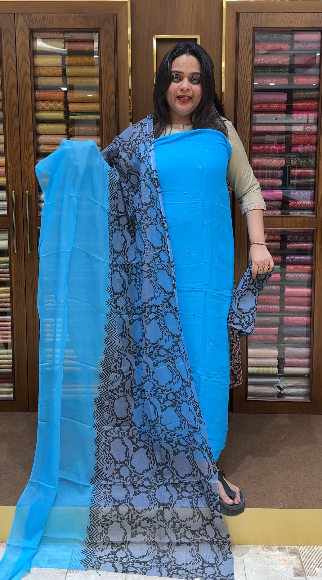 VISCOSE GEORGETTE UNSTITCHED SALWAR SUITS - IHA 23365