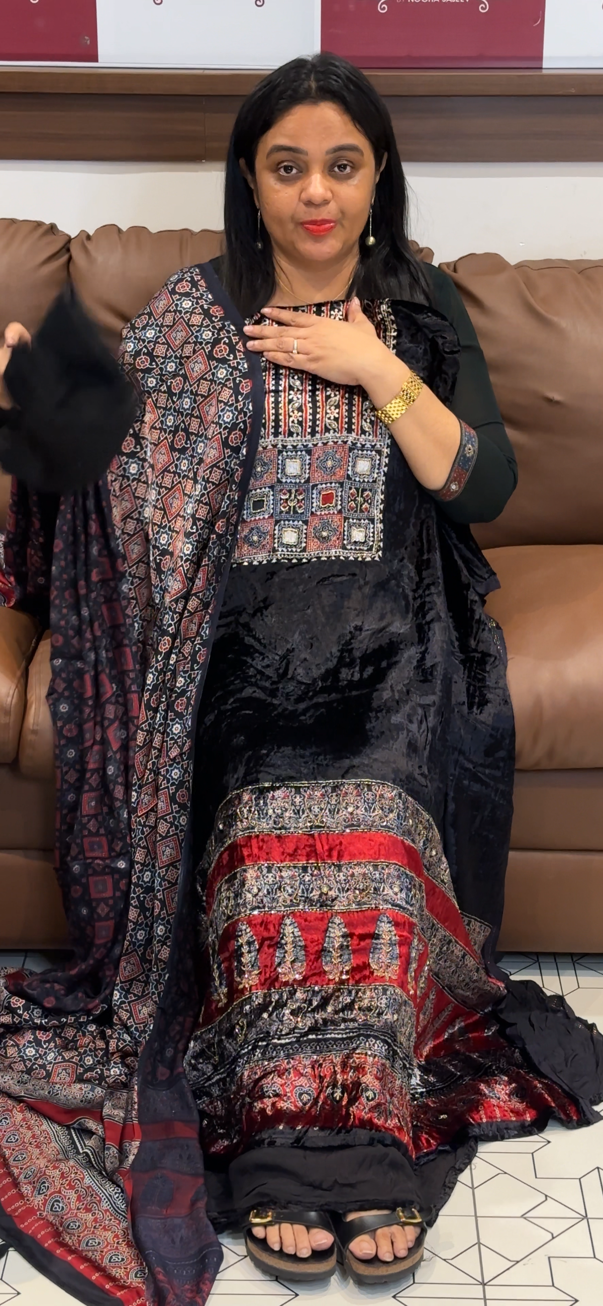 VISCOSE VELVET UNSTITCHED SALWAR SUITS - IHA 35658