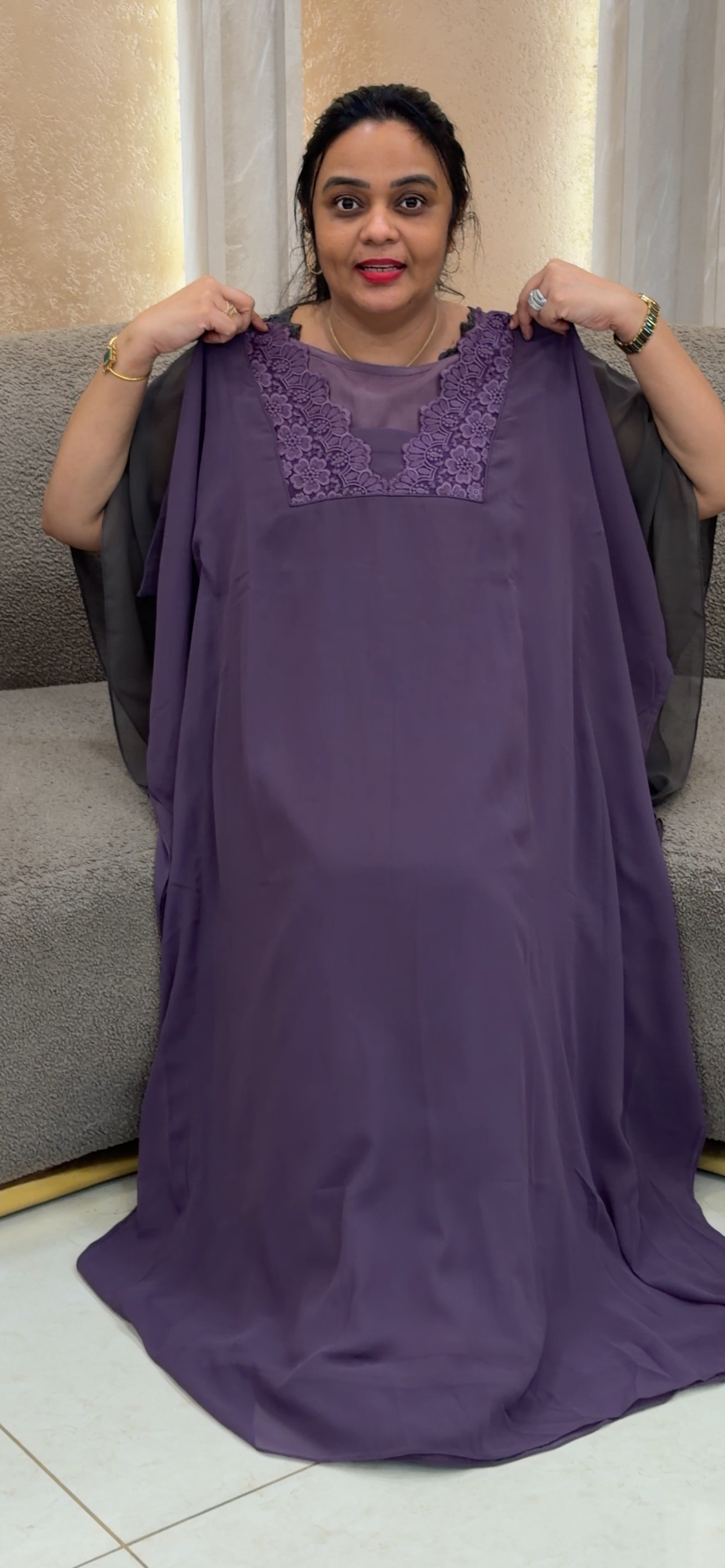 IHA'S IN-HOUSE FAUX GEORGETTE KAFTAN TOPS - IHA 35002