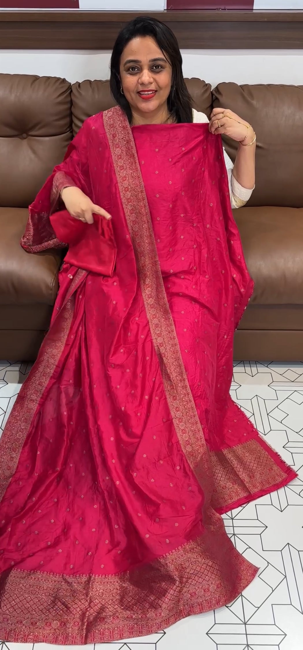 SEMI BANARSI UNSTITCHED SALWAR SUITS - IHA 26163