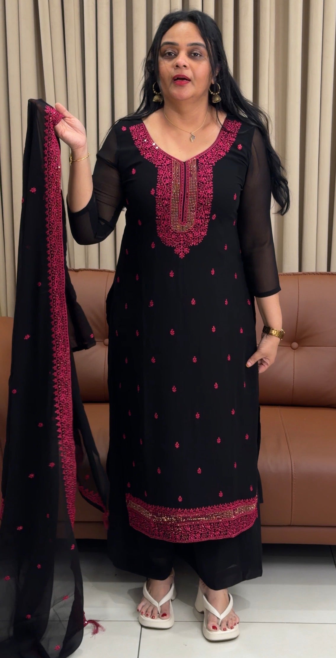 FORWARD FAUX GEORGETTE UNSTITCHED SALWAR SUITS - IHA 34803