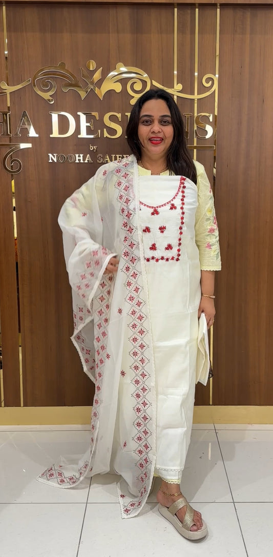 MODAL CHANDERI UNSTITCHED SALWAR SUITS - IHA 29385