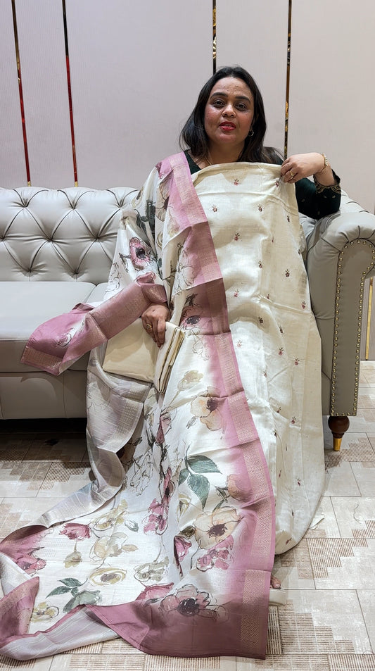 SEMI TUSSUR UNSTITCHED SALWAR SUITS - IHA 22616