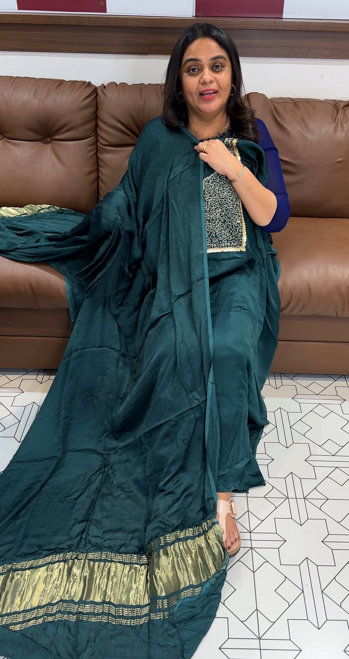 MODAL SILK UNSTITCHED SALWAR SUITS - IHA 28081