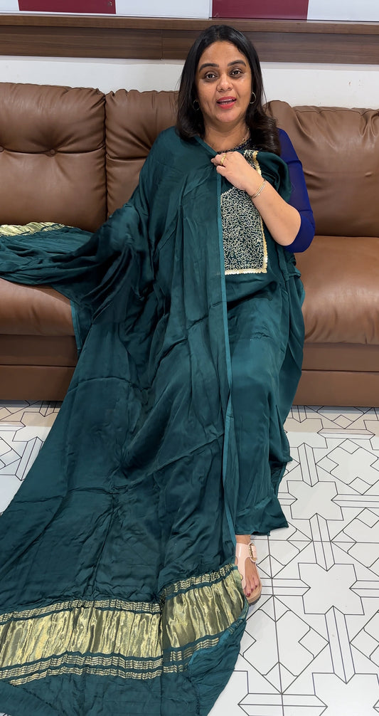 MODAL SILK UNSTITCHED SALWAR SUITS - IHA 28081