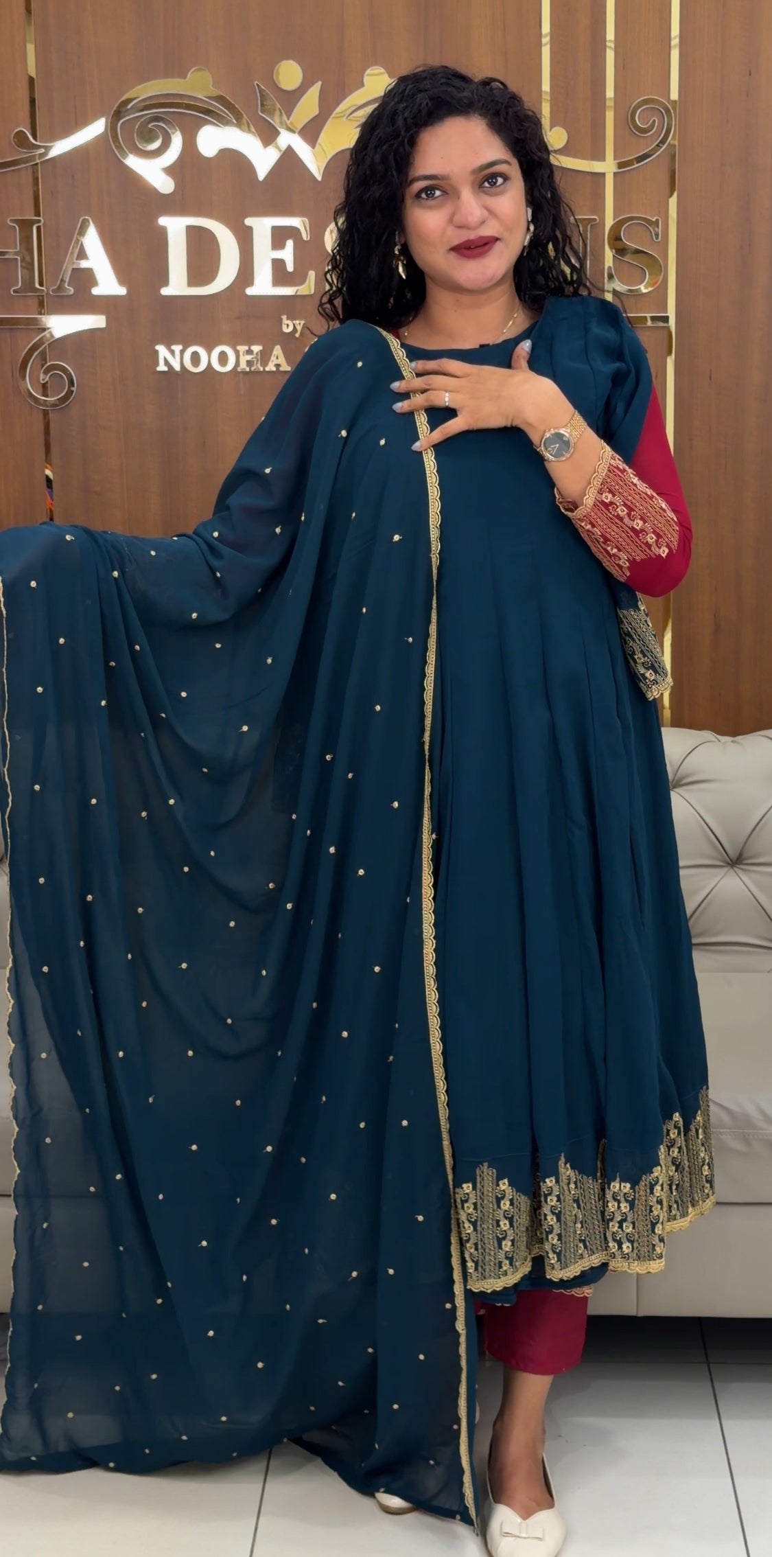 GEORGETTE TOP ,BOTTOM AND DUPATTA - IHA 29358